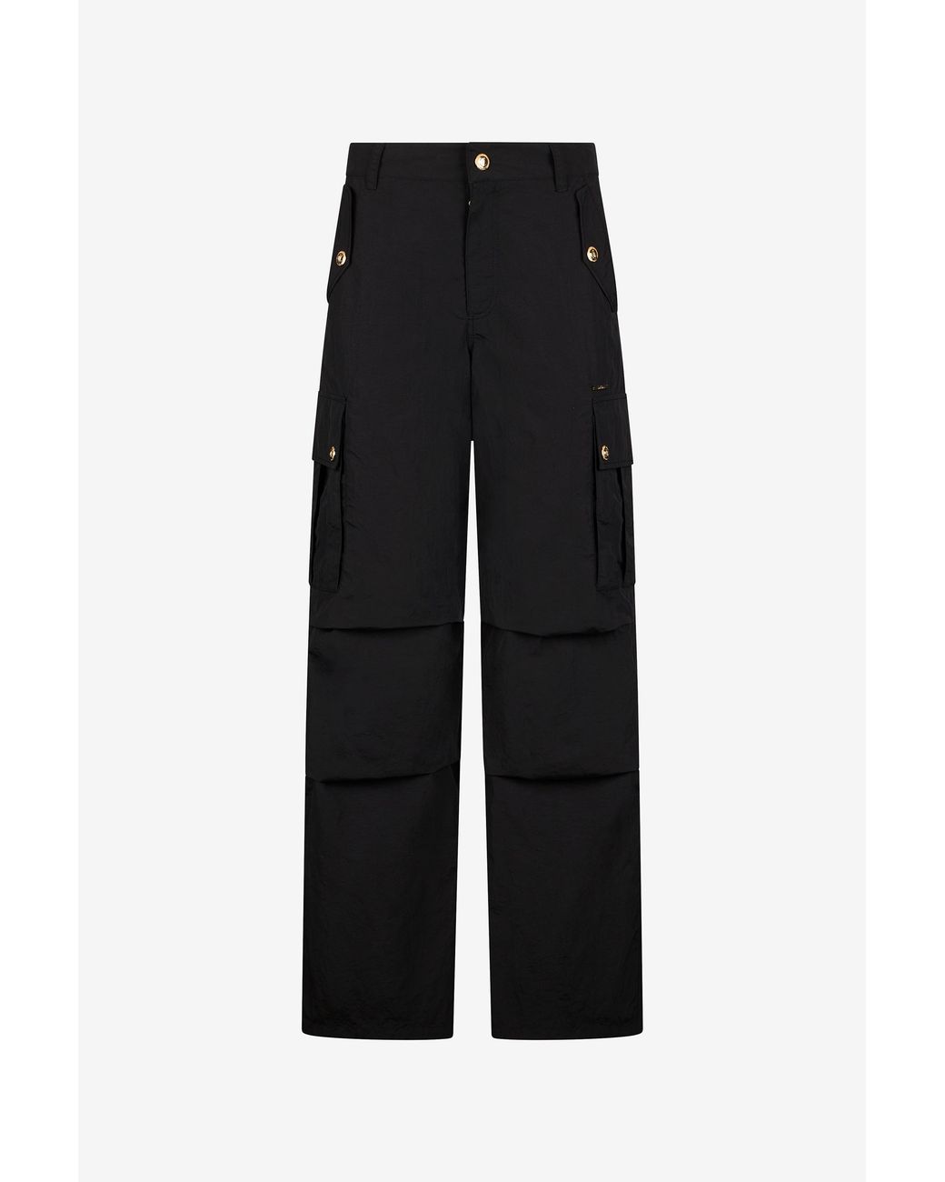 Roberto Cavalli Black Cargo Trousers With Buttons