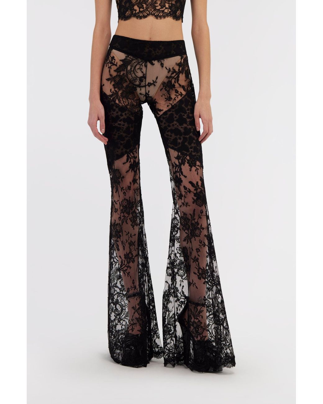 Roberto Cavalli Multicolor Flare Transparent Trousers
