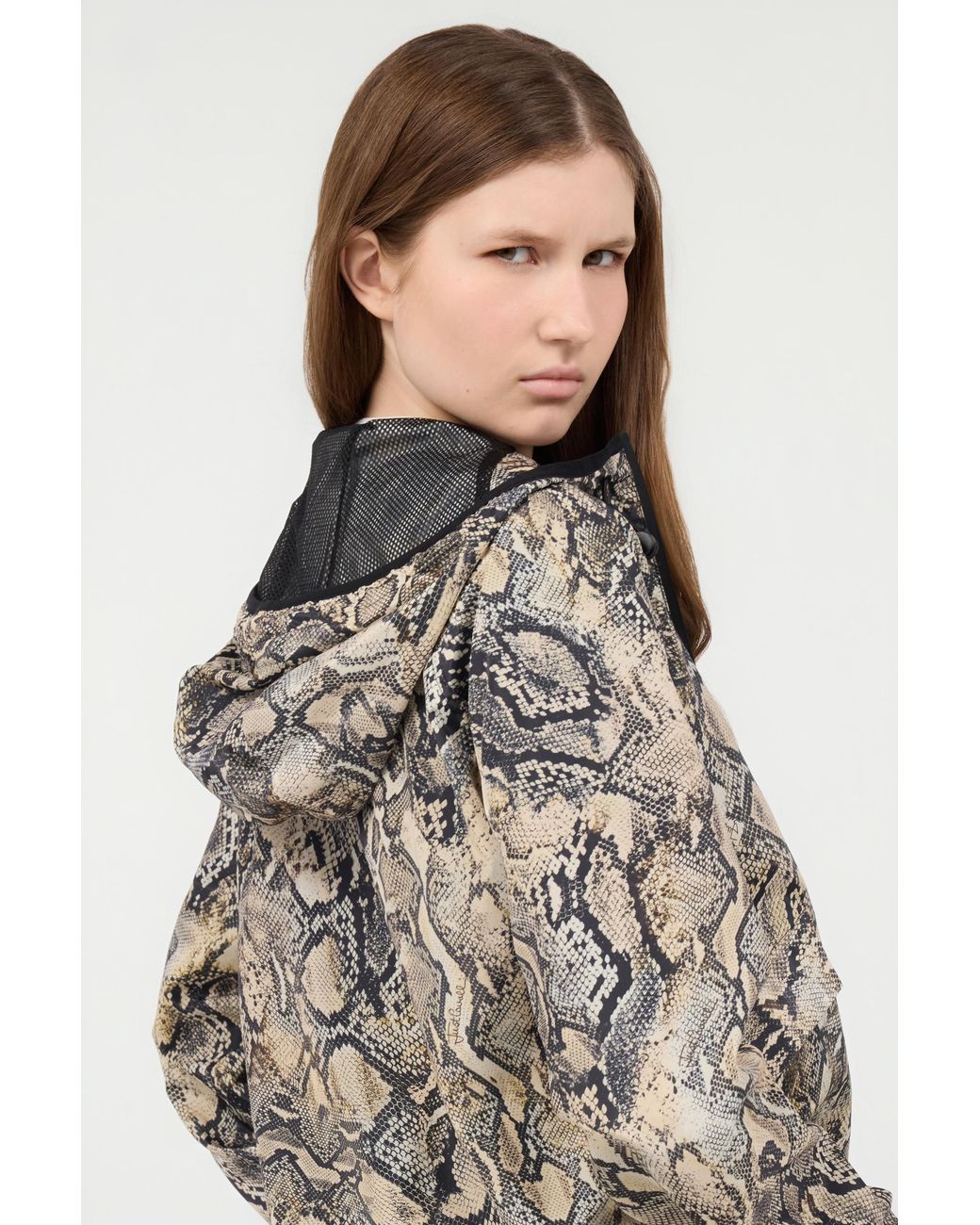 Chaqueta Con Capucha Y Estampado Python Roberto Cavalli de color Multicolor