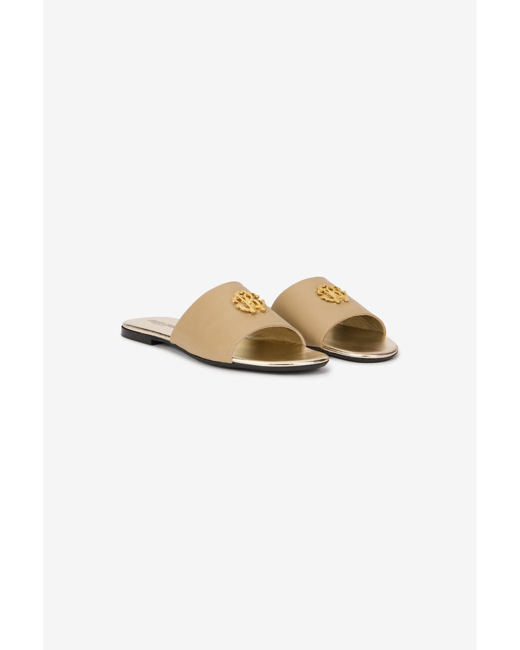 Roberto Cavalli Multicolor Leather Sandals With Logo
