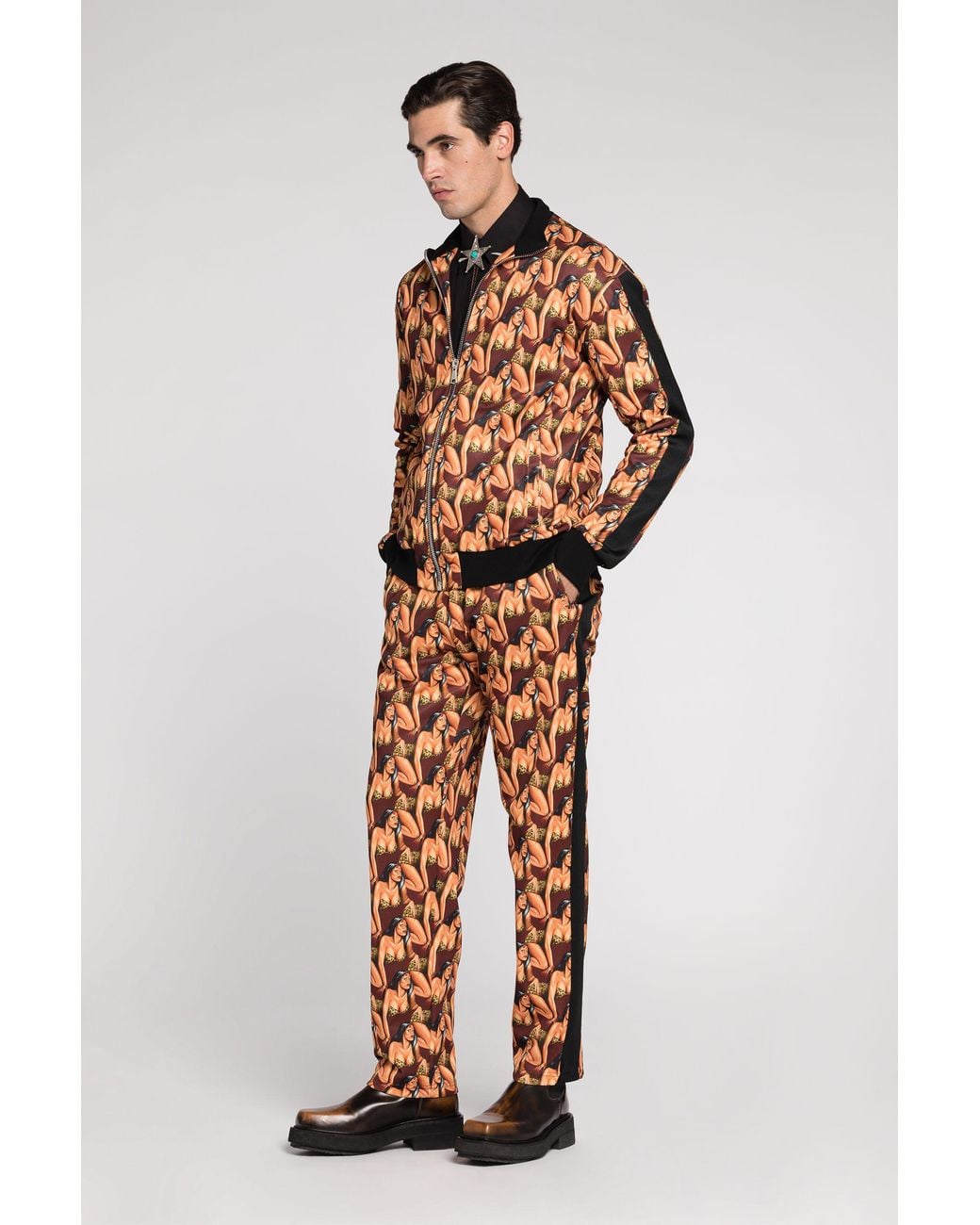 Roberto Cavalli White Graphic-Print Track Pants for men