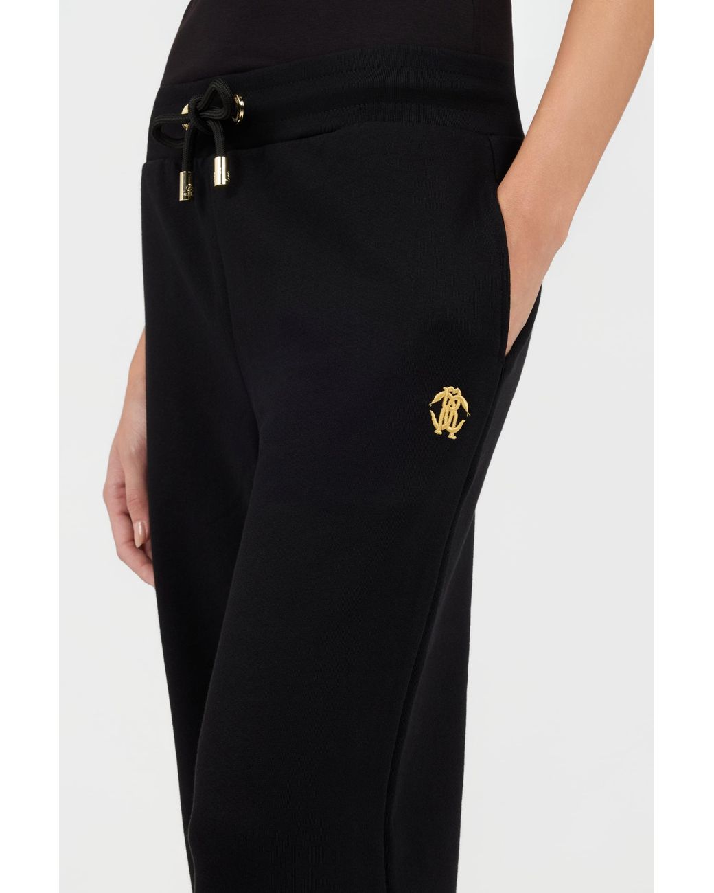 Roberto Cavalli Black Trousers Drawstring Waist