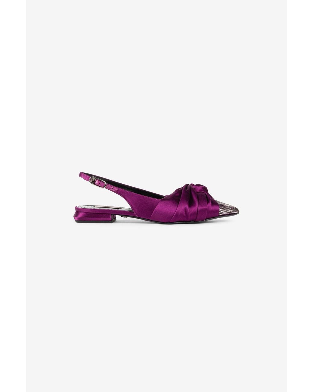 Roberto Cavalli Purple Knot-Detail Crystal-Embellished Ballerina Shoes