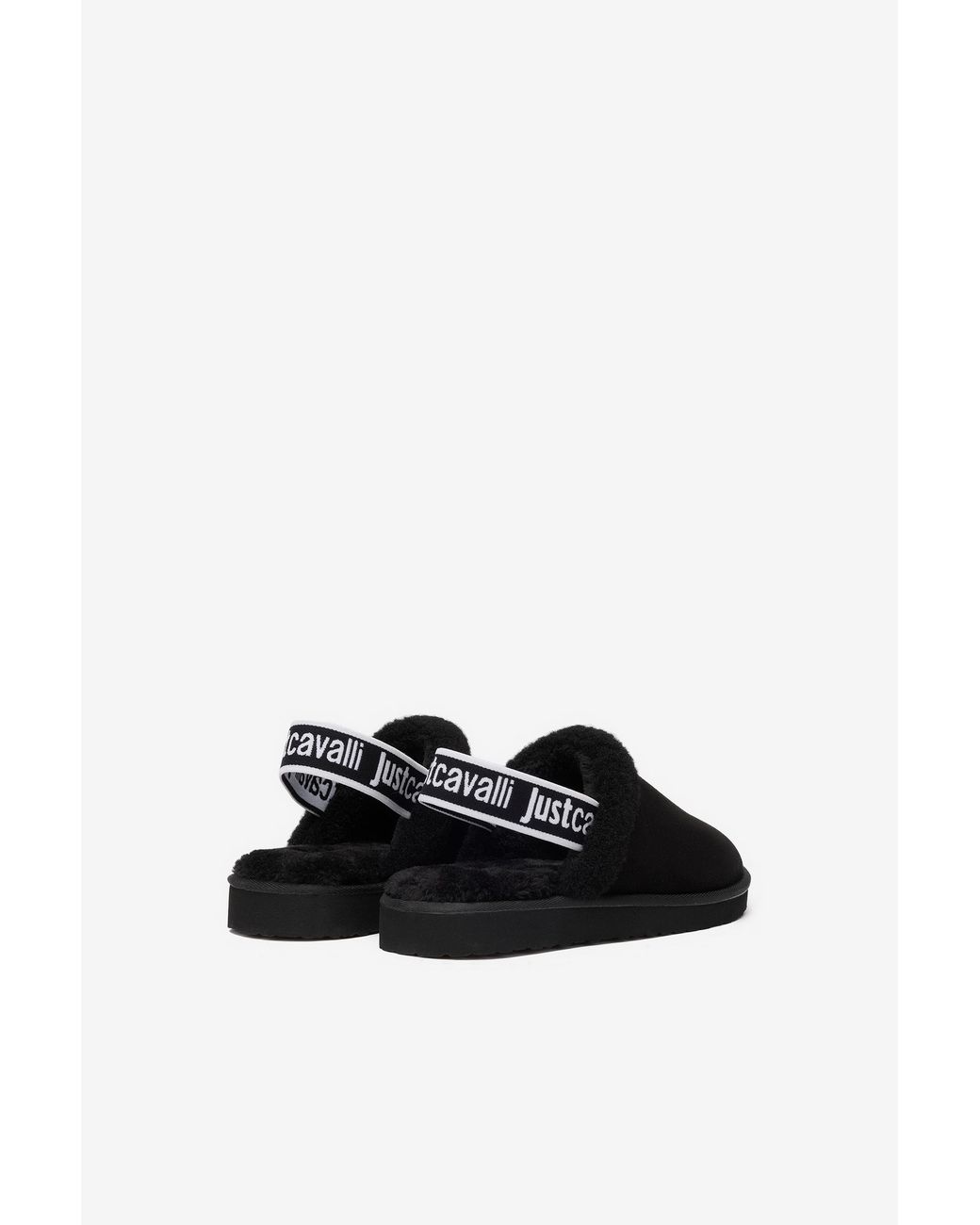 Roberto Cavalli Black Comfy Style Sabot Shoes