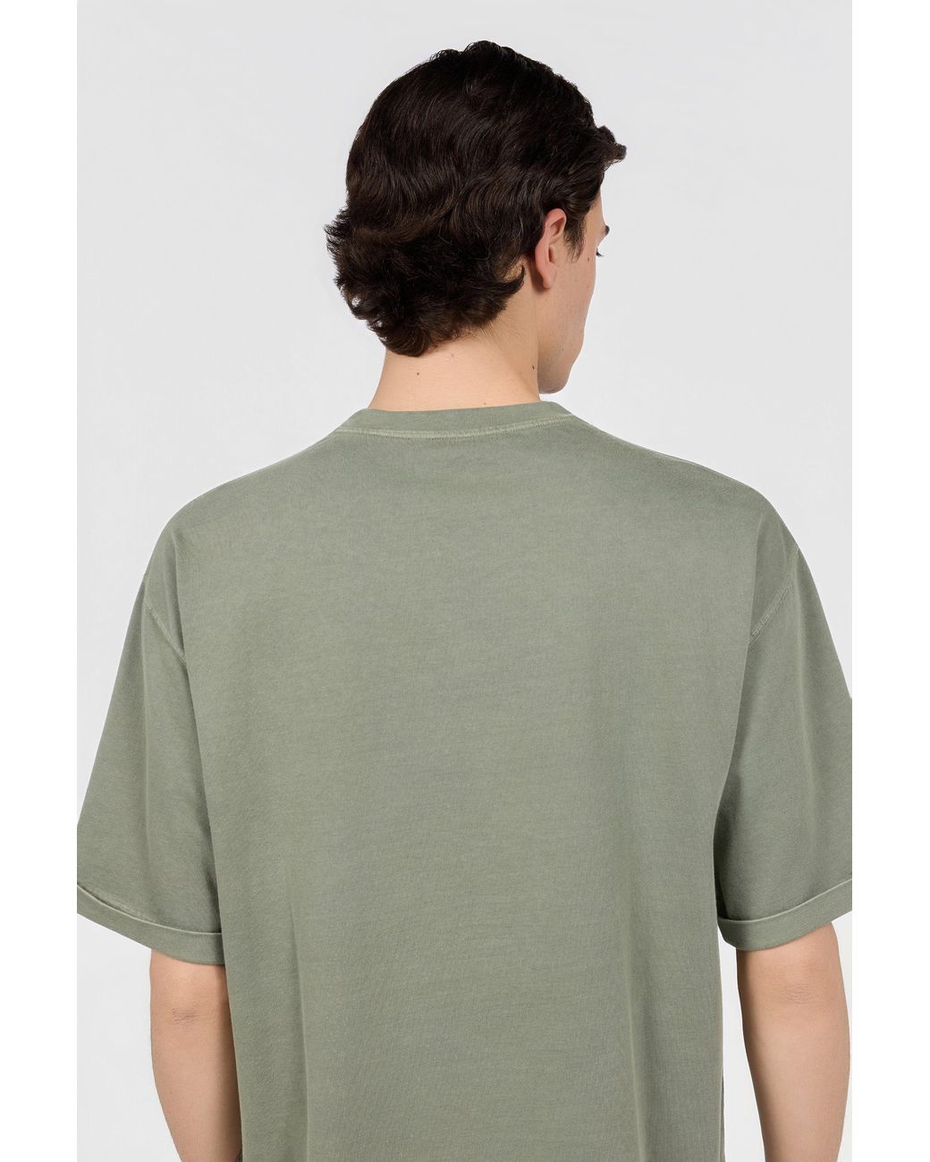 Roberto Cavalli Green Sage T-Shirt With Embroidered Snake for men