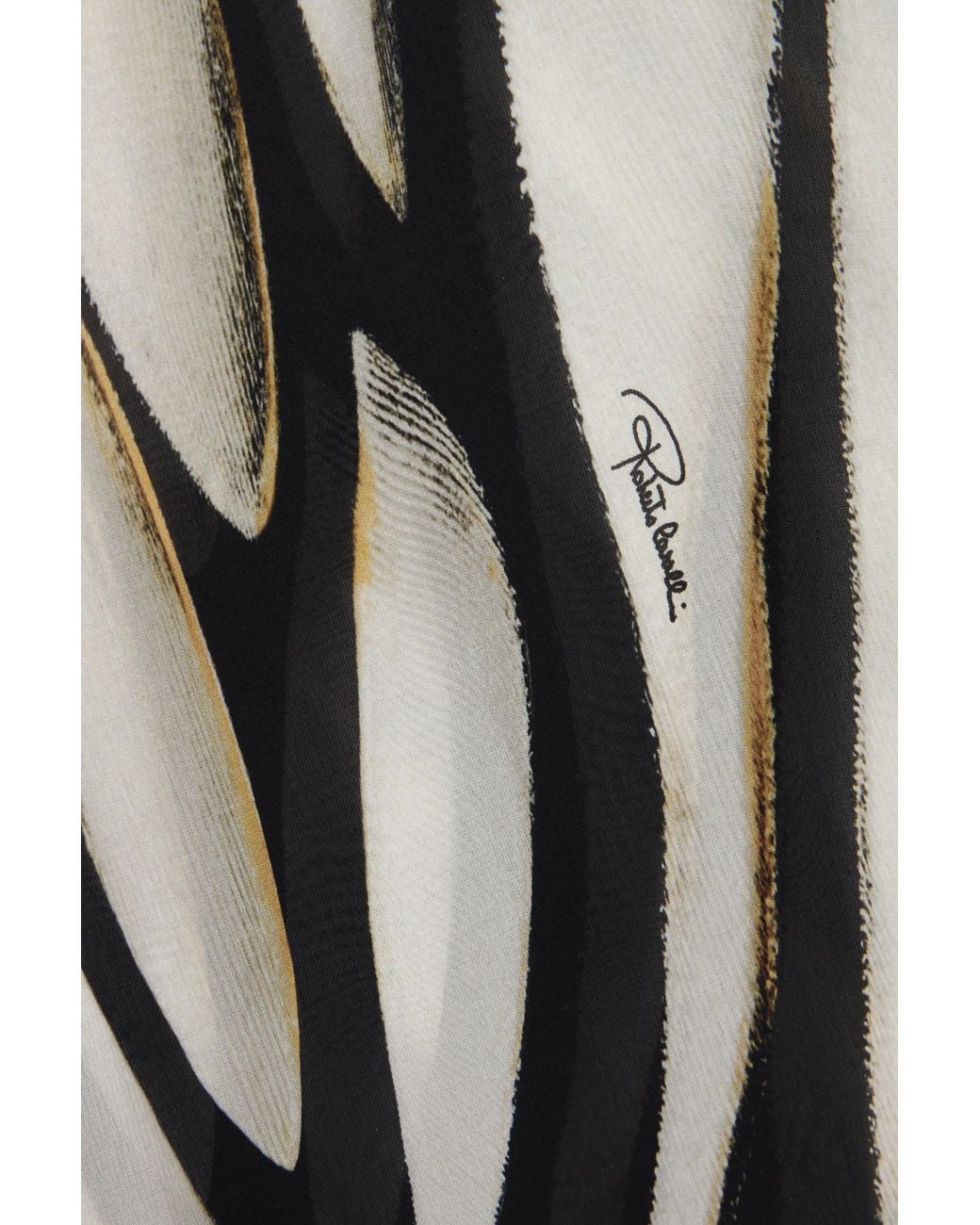Roberto Cavalli White Ray Of Paradise Print Silk Stole