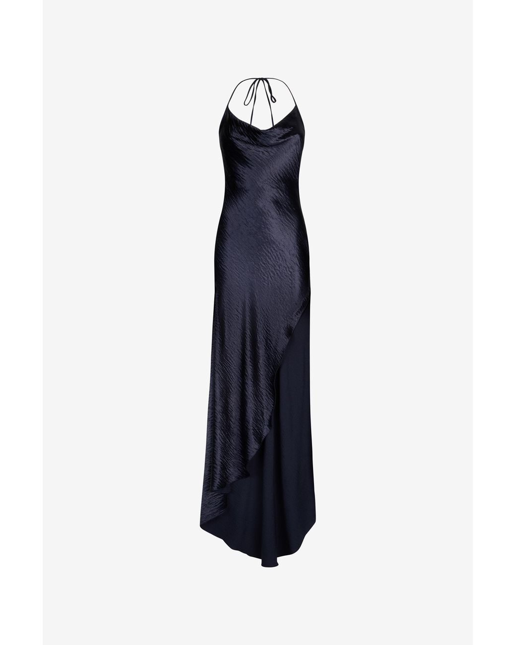 Roberto Cavalli Blue Long Dress With Cowl Neck