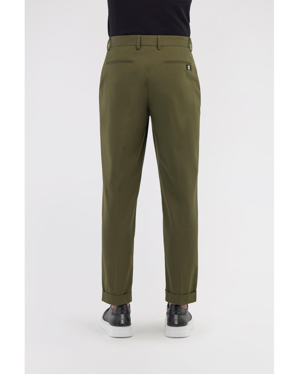 Roberto Cavalli Green Tailored Slim Pants With Fang for men
