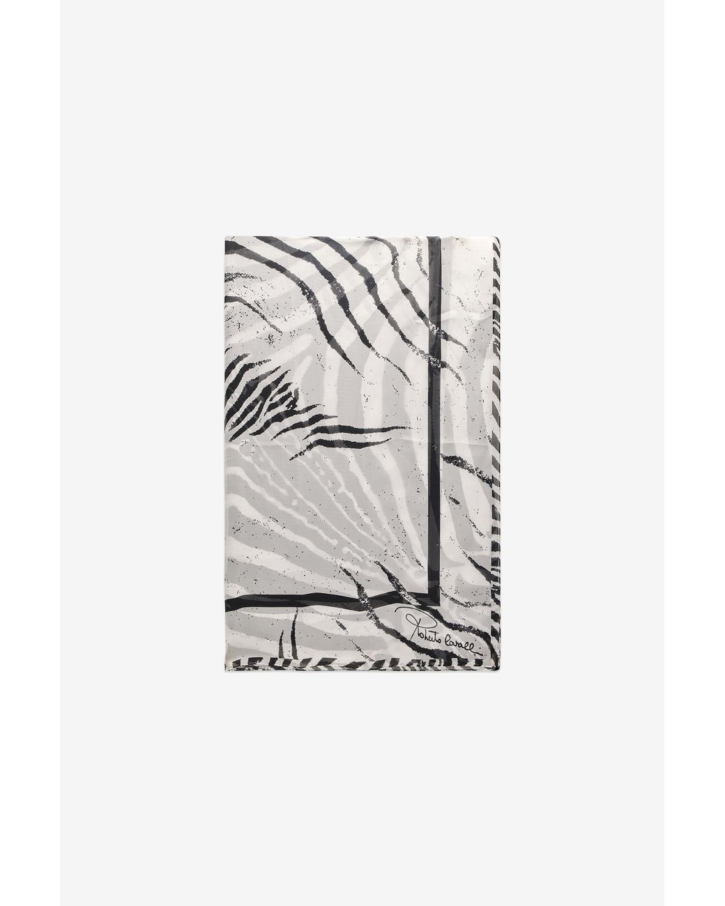 Roberto Cavalli White Silk Scarf With Tigress Print
