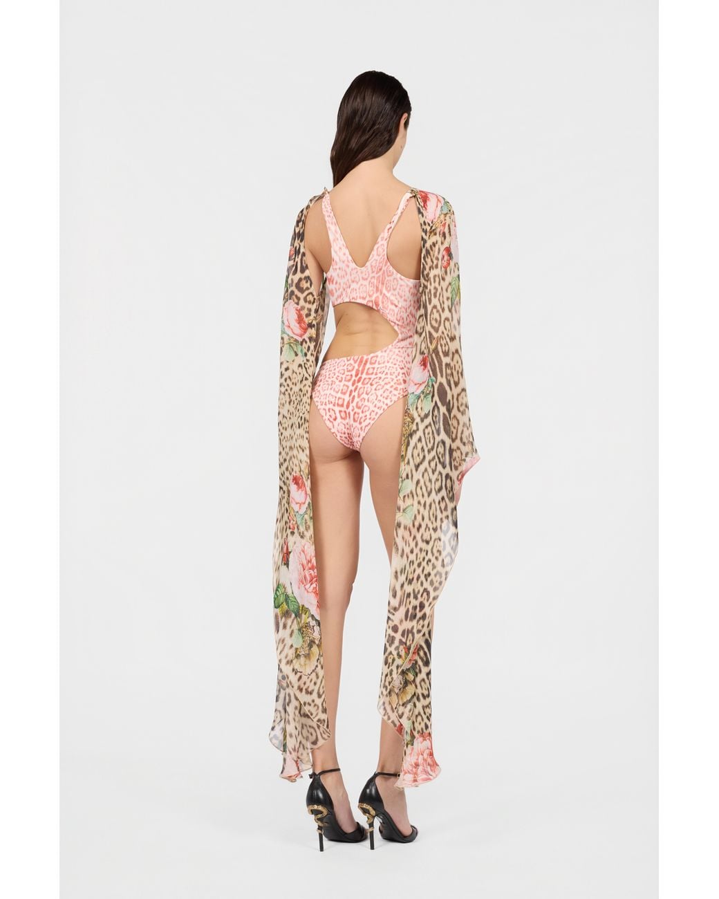 Roberto Cavalli Multicolor Jaguar Print One-Piece Swimsuit