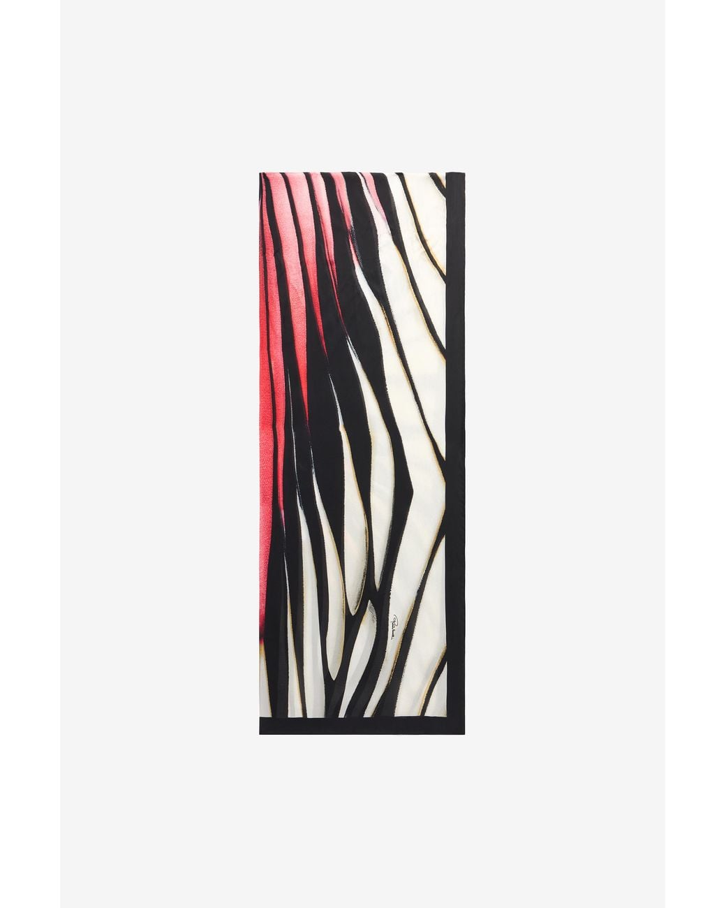 Roberto Cavalli White Ray Of Paradise Print Silk Stole