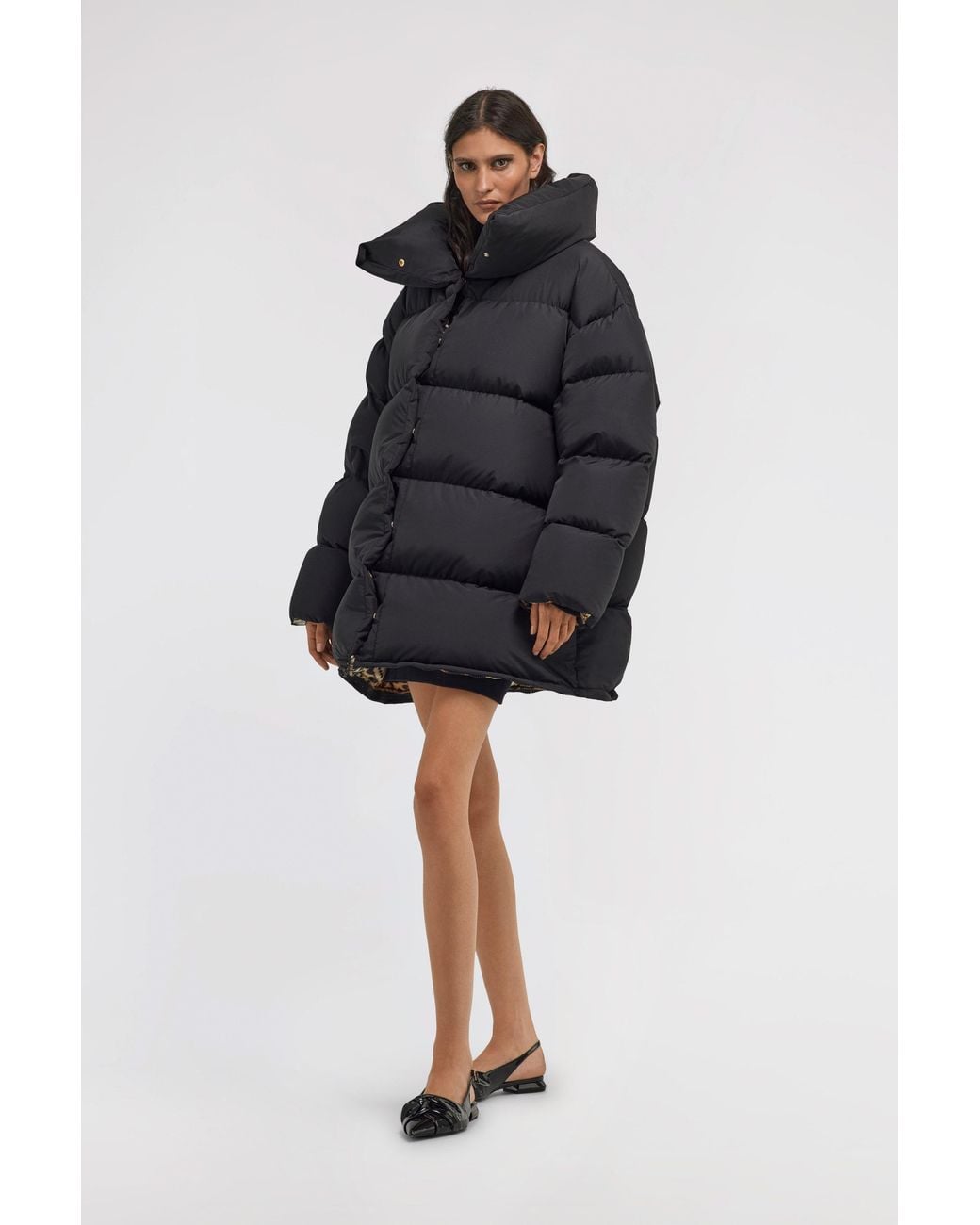 Roberto Cavalli Black Padded Coat