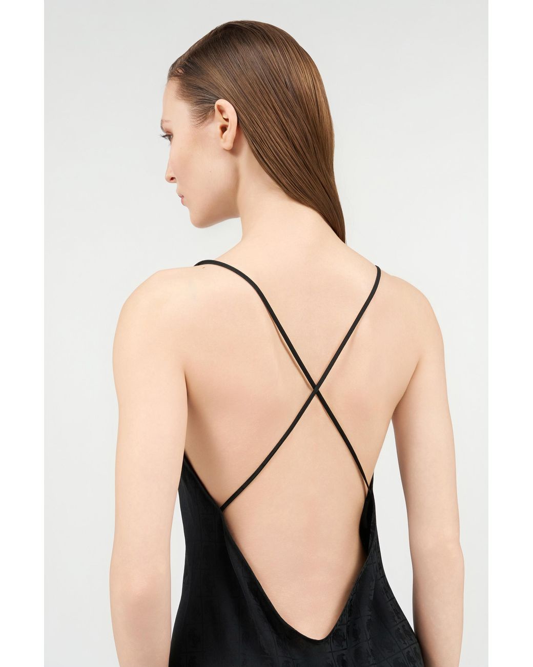 Roberto Cavalli Black Silk Maxi Dress With Monogram Rc