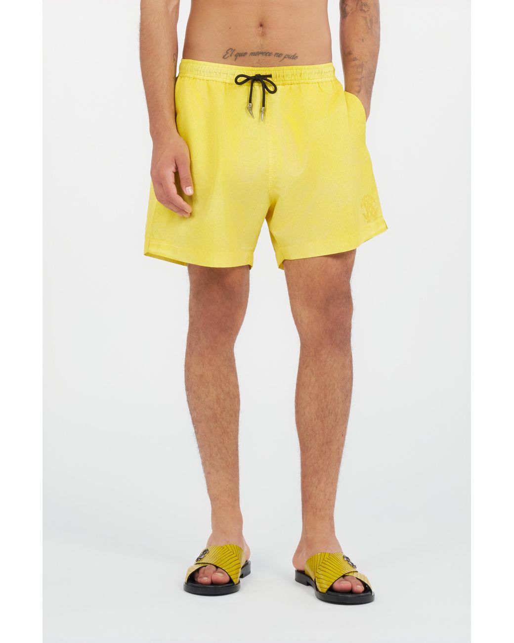 Roberto Cavalli Yellow Bermuda Swim Shorts for men