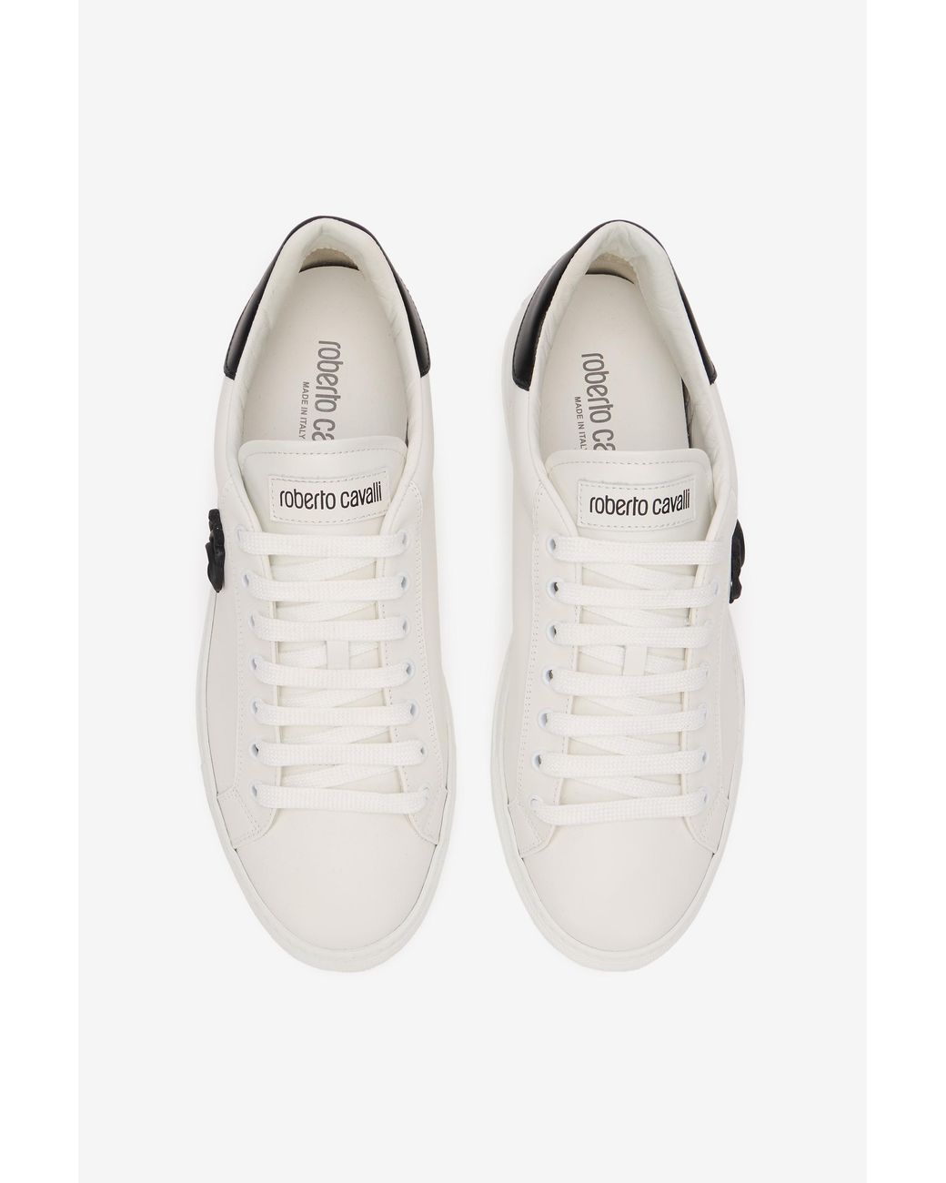 Roberto Cavalli Multicolor Leather Sneaker With Monogram Rc for men