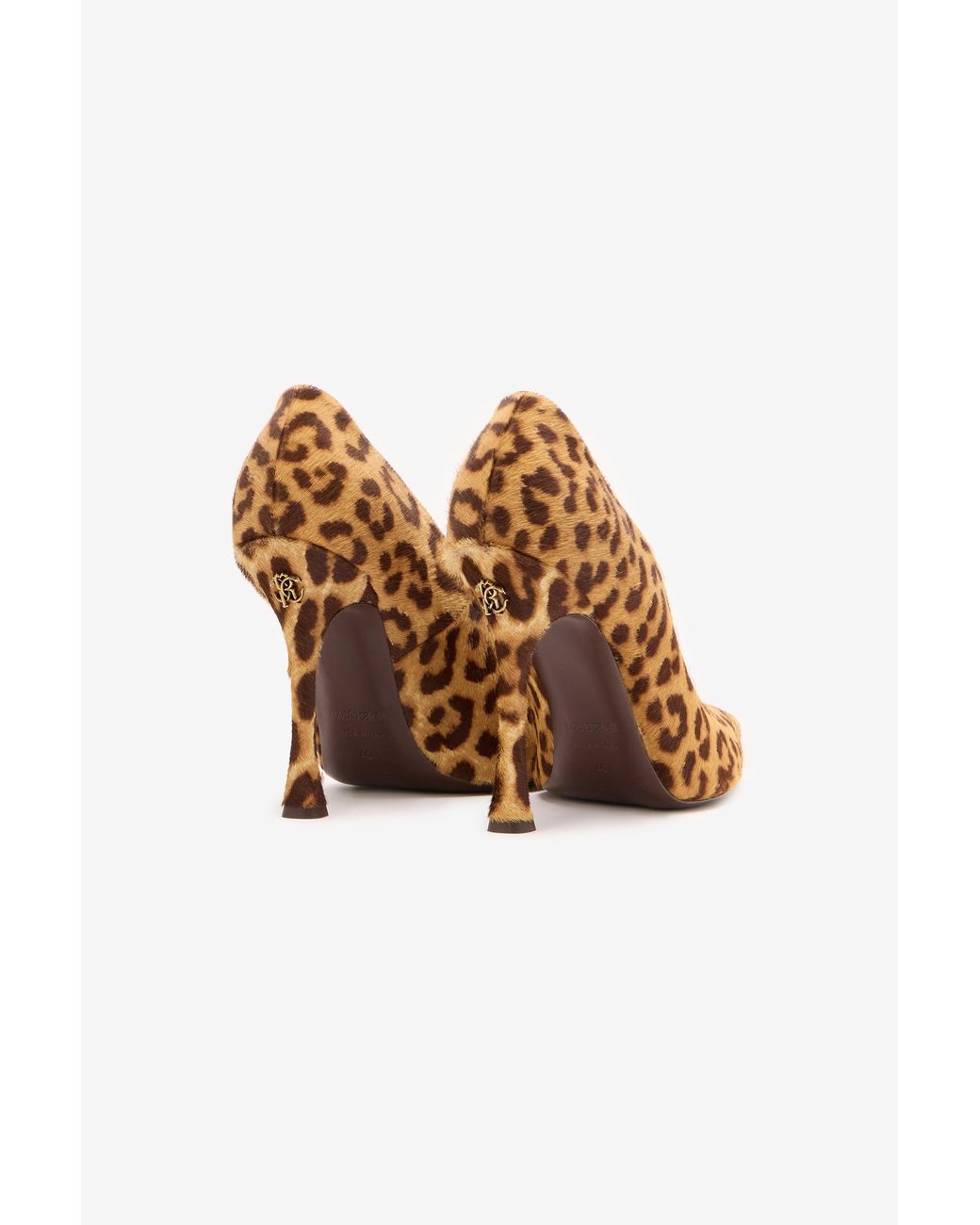 Roberto Cavalli Brown Hairy Leopard Skin Pumps