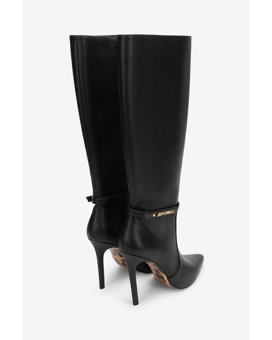 Roberto Cavalli Black Boots With Logo Detail