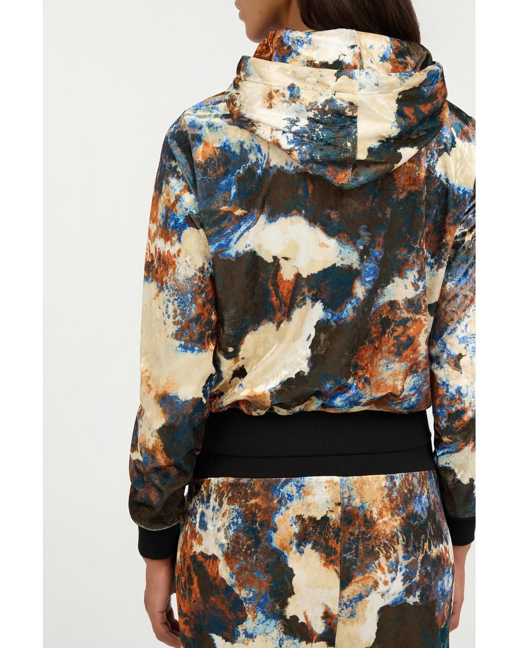 Roberto Cavalli Black Rusty Stain Print Sweatshirt Hoodie