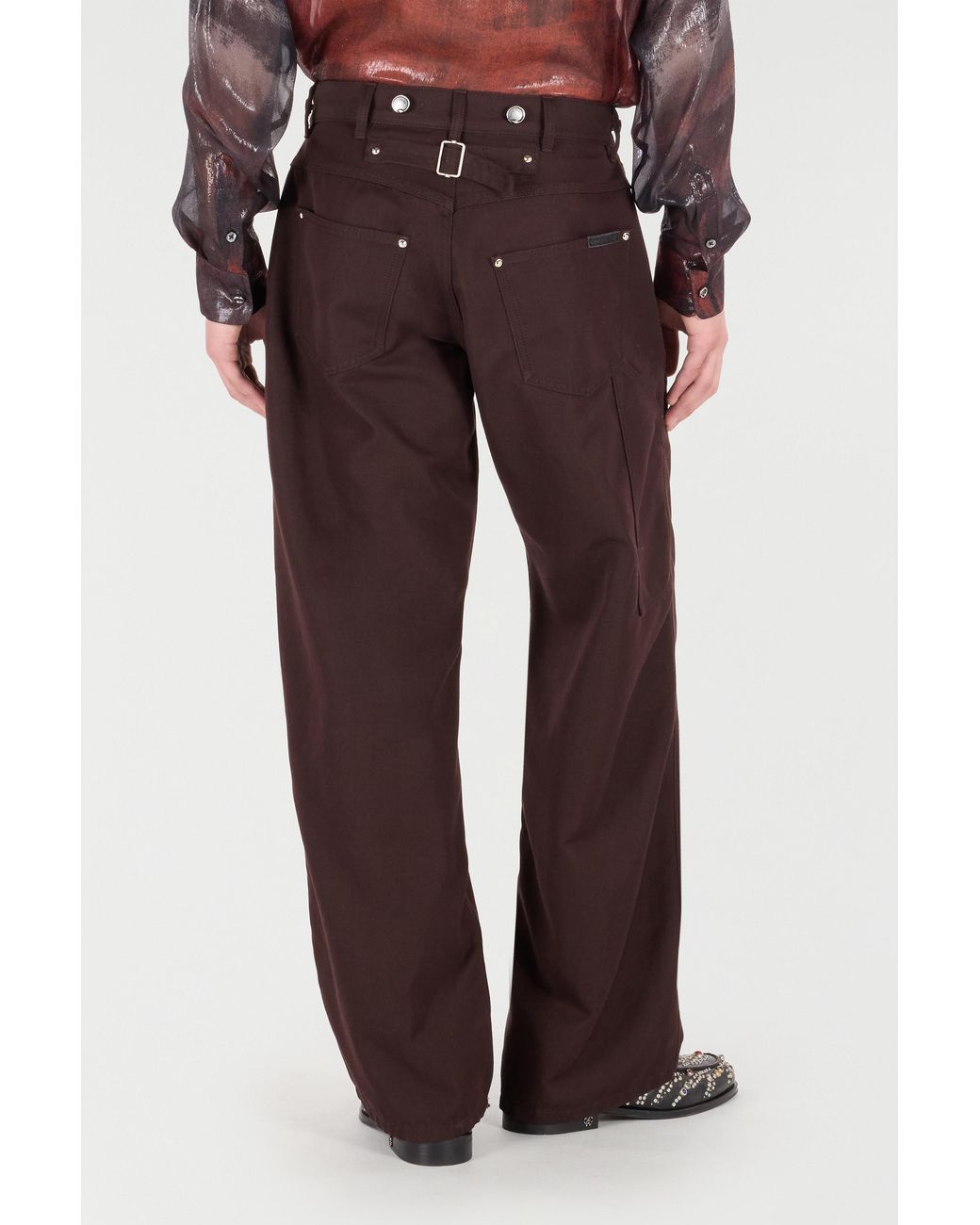 Roberto Cavalli Purple Cotton-Blend Pants for men