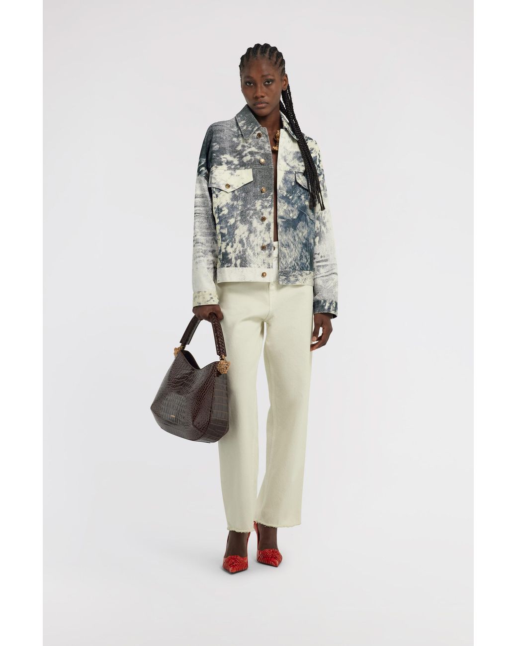 Roberto Cavalli Blue Appaloosa Printed Jacket