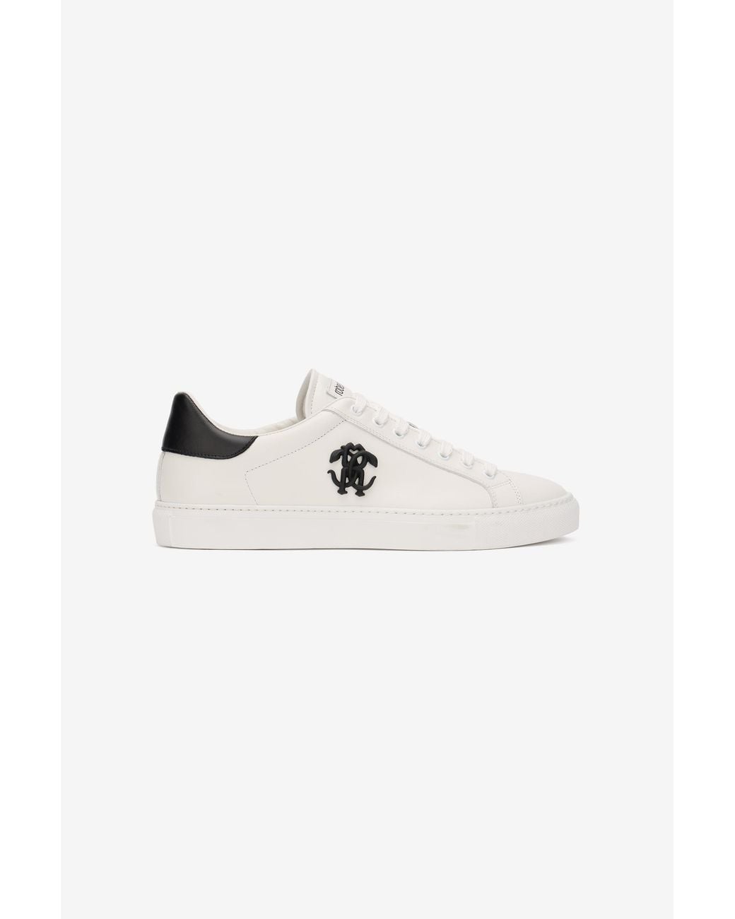 Roberto Cavalli Multicolor Leather Sneaker With Monogram Rc for men