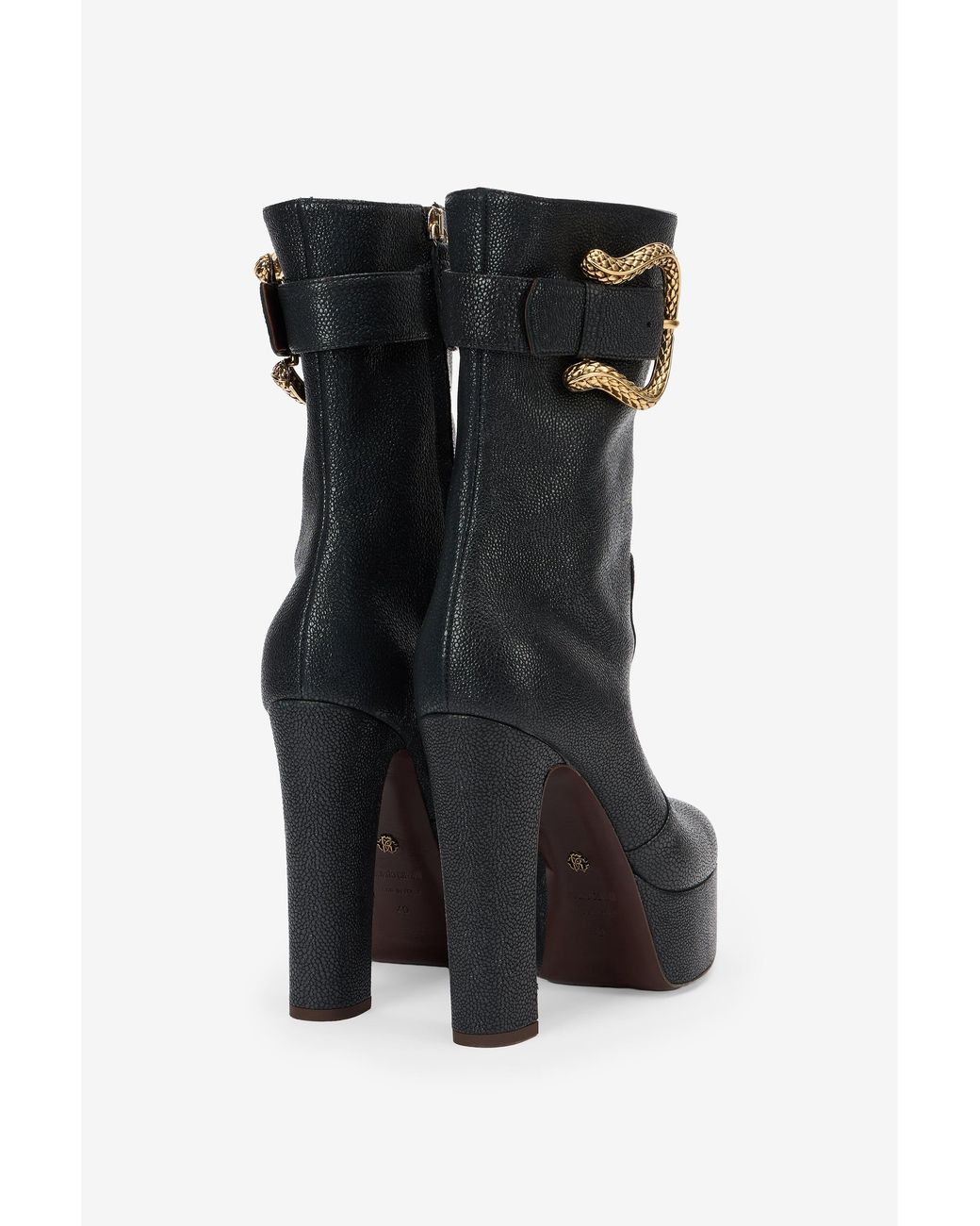 Roberto Cavalli Black Platform Boots