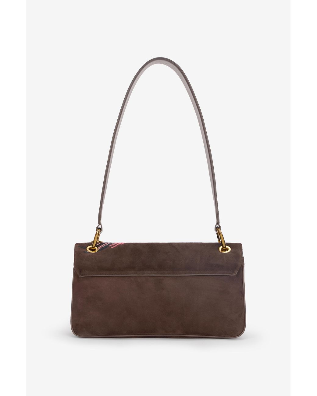 Roberto Cavalli White Suede Bag With Naturalistic Pattern