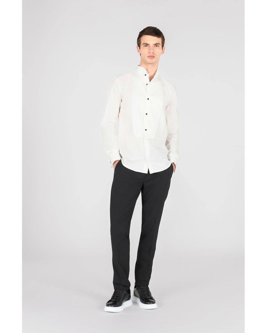 Roberto Cavalli Blue Shirt With Plastron for men