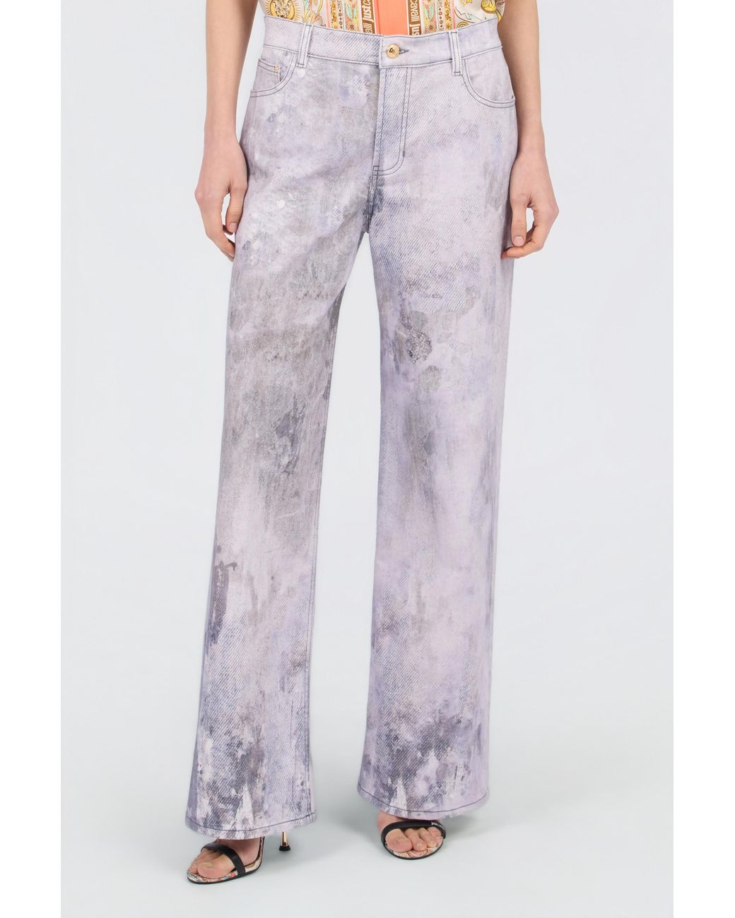 Roberto Cavalli Multicolor Straight Leg Jeans