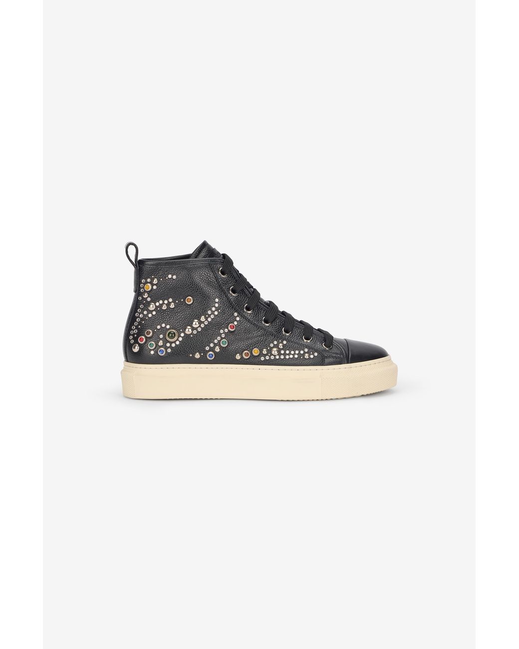 Roberto Cavalli Black High-Top Sneakers With Studs And Stones for men