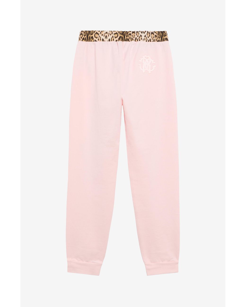 Roberto Cavalli Pink Joggers With Leopard Waistband