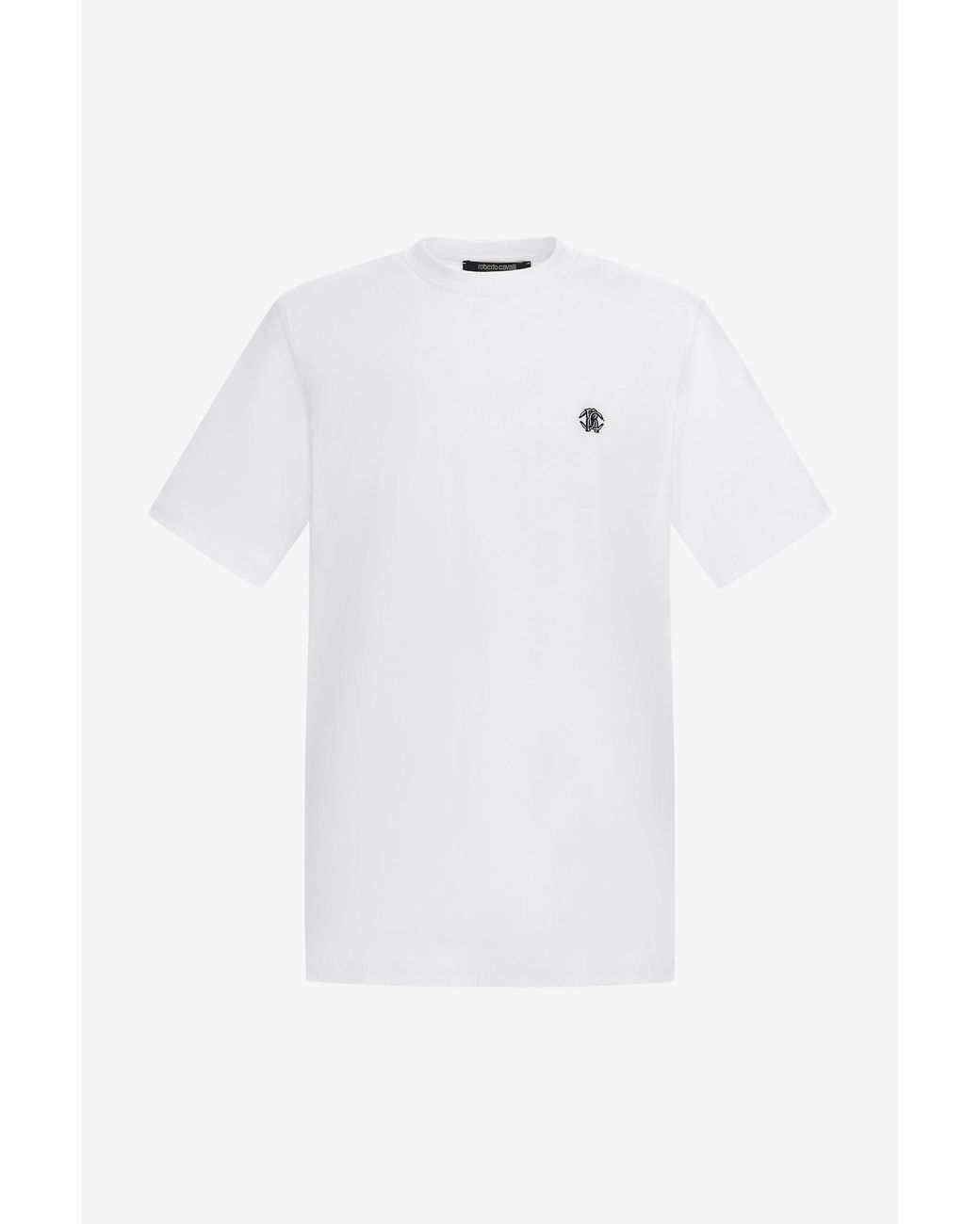 Roberto Cavalli White T-Shirt With Monogram Rc for men