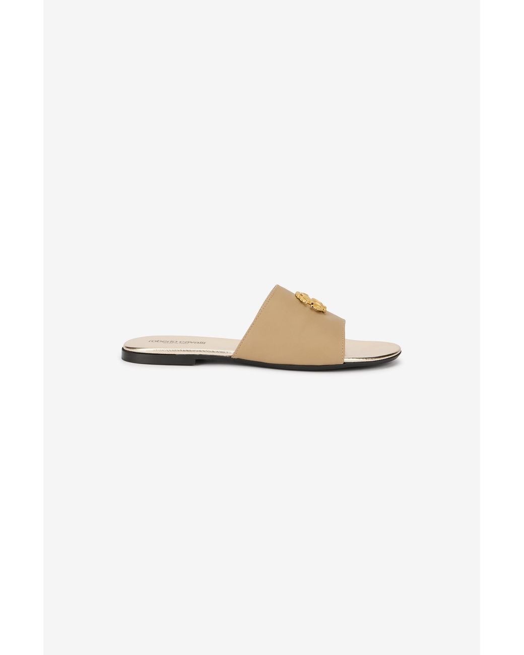 Roberto Cavalli Multicolor Leather Sandals With Logo
