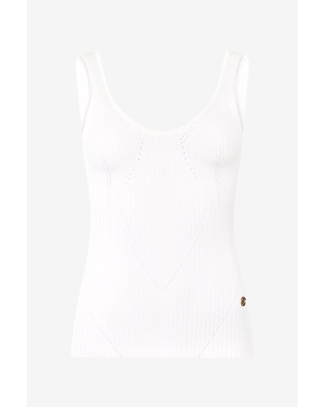 Roberto Cavalli White Rubane Print Top
