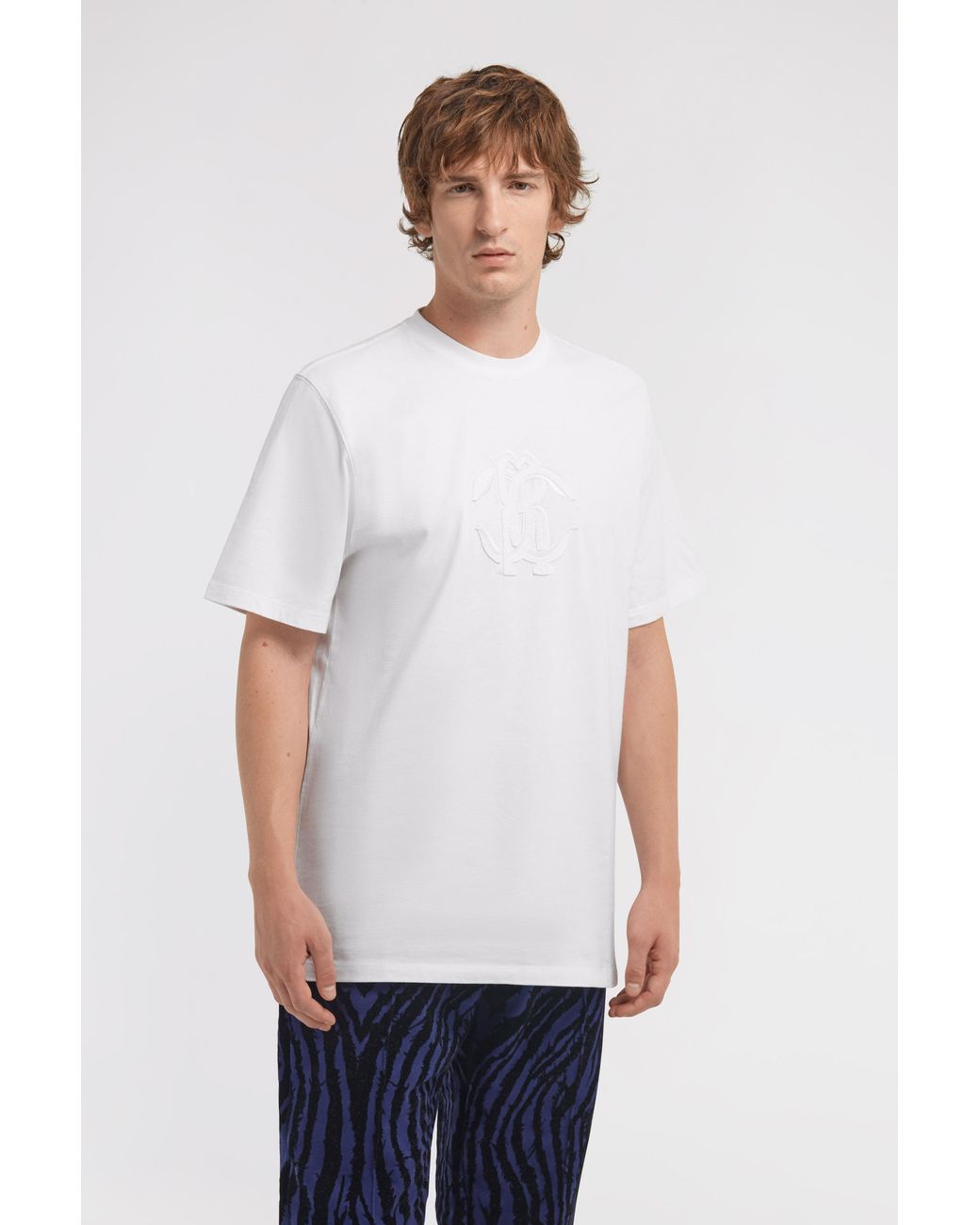 Roberto Cavalli White Logo T-Shirt for men