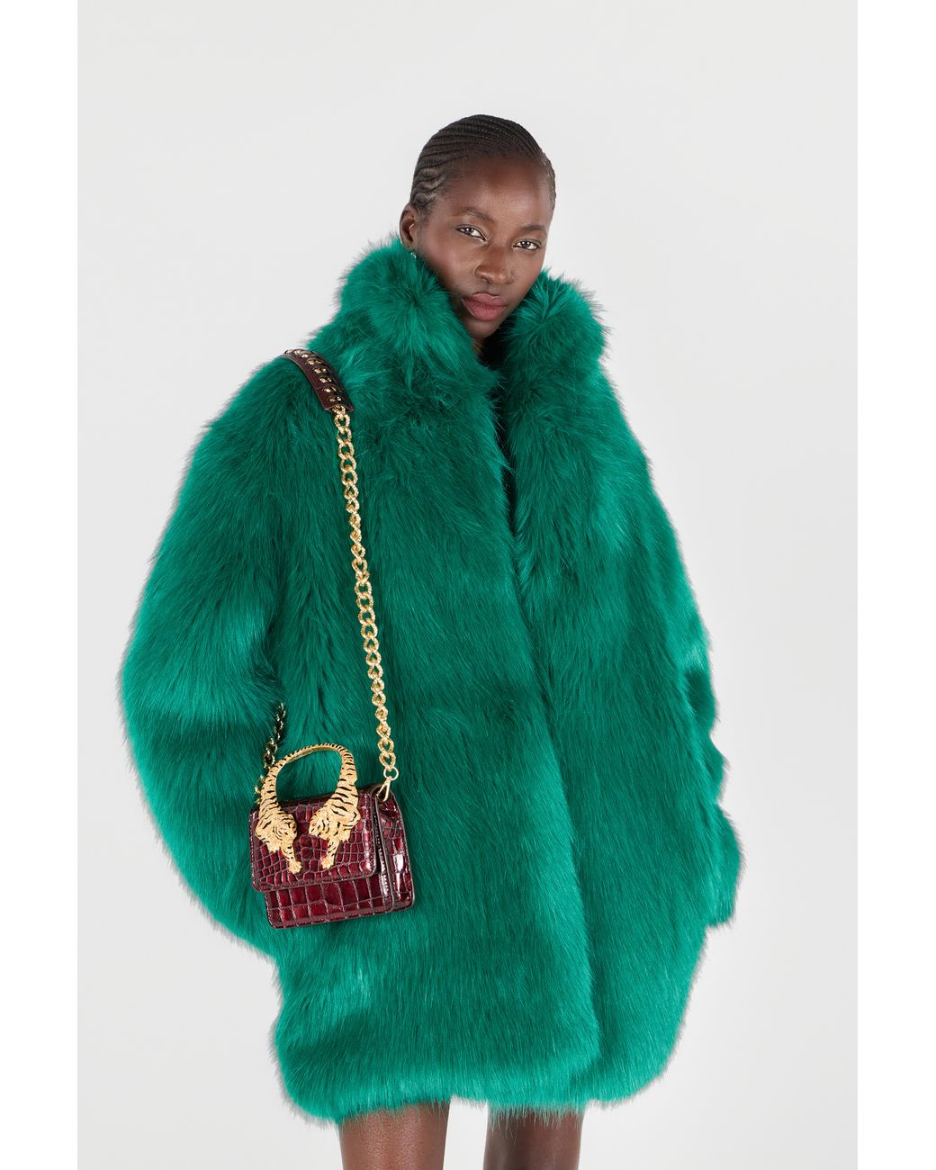 Roberto Cavalli Red Crocodile-Print Roar Bag