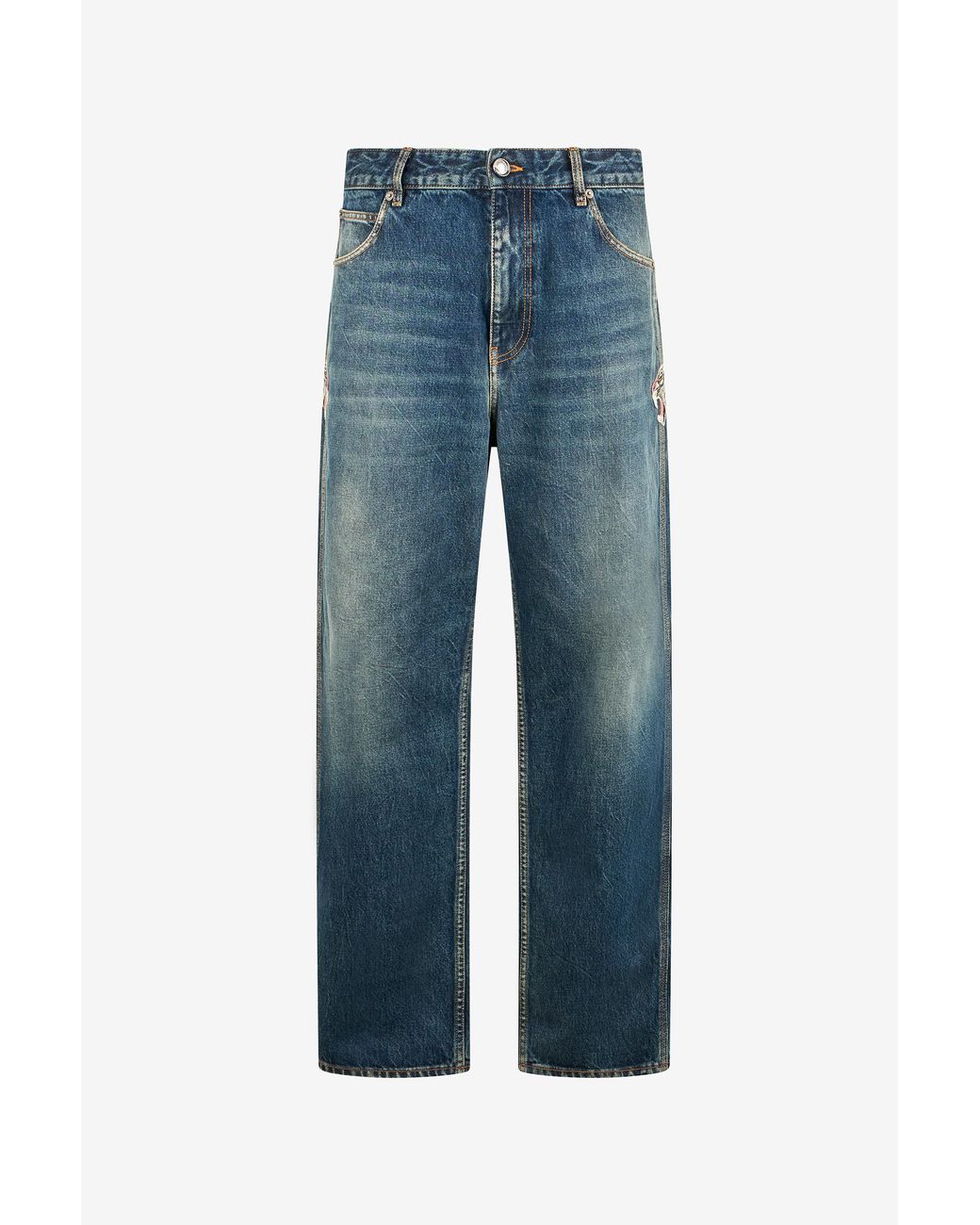 Roberto Cavalli Blue Washed Denim Jeans for men