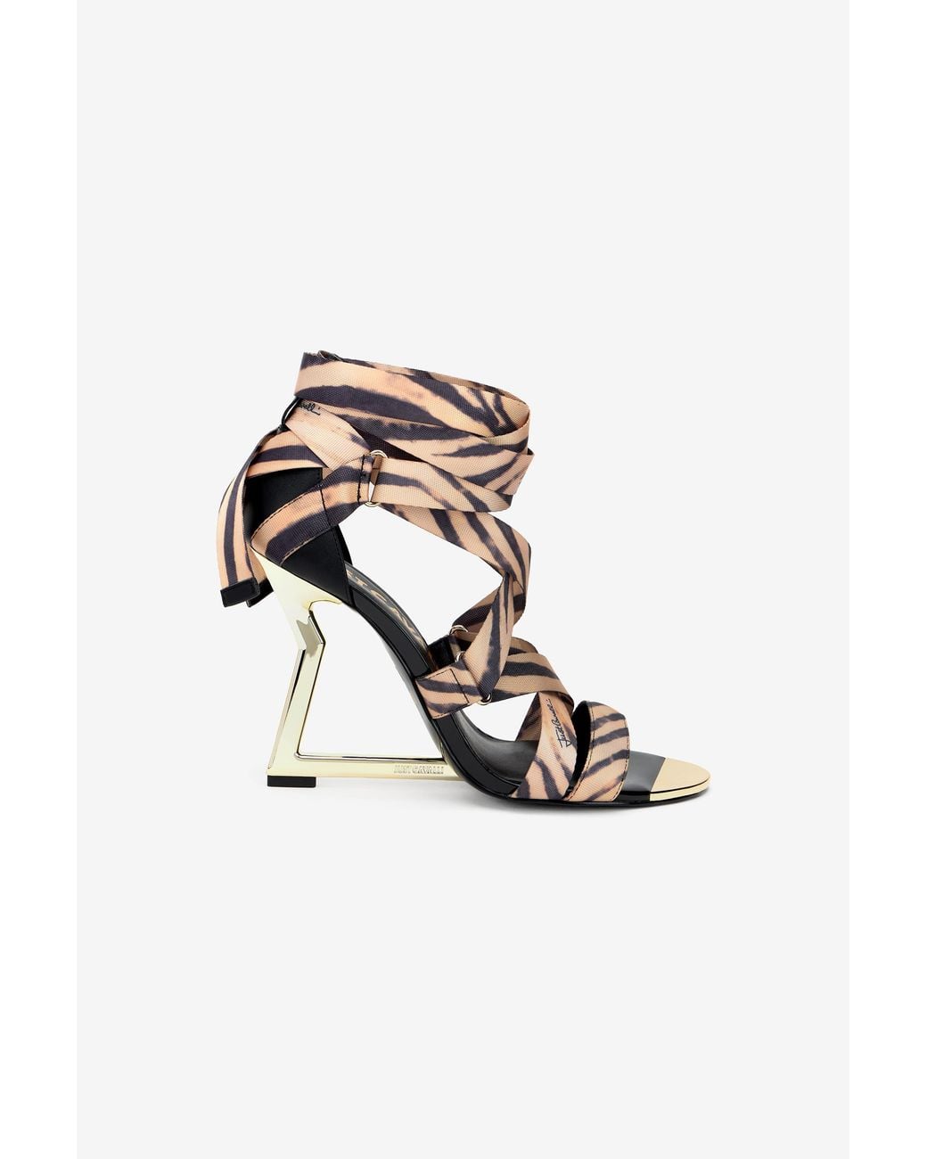 Roberto Cavalli Multicolor Zebra Print High Heel Sandals