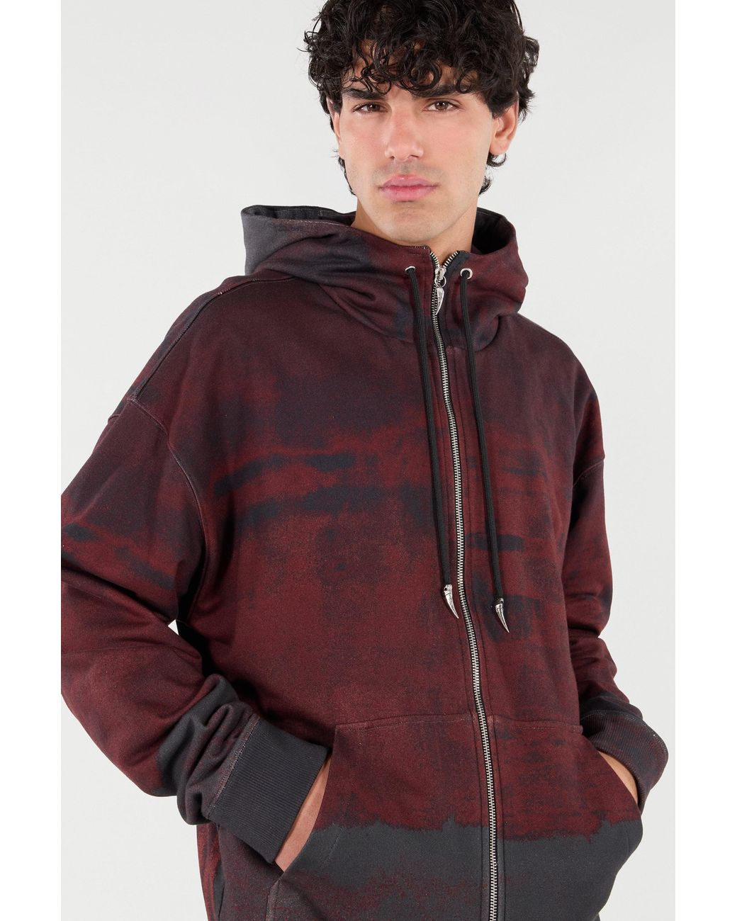 Roberto Cavalli Red Hoodie With Zip for men