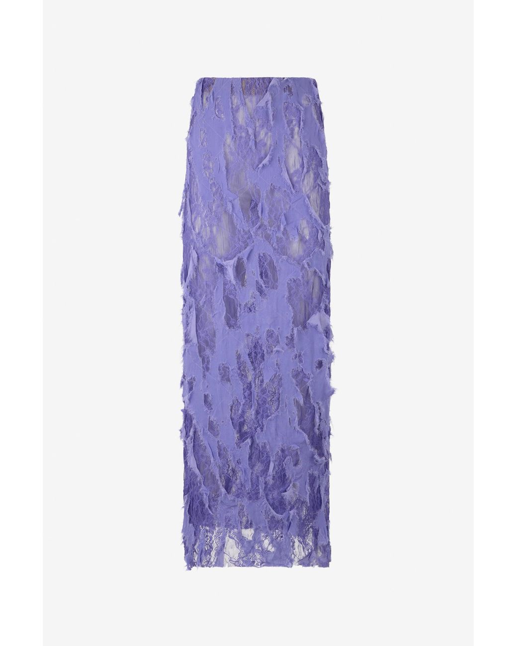 Roberto Cavalli Purple Skirt With Destroyed-Effect Lace