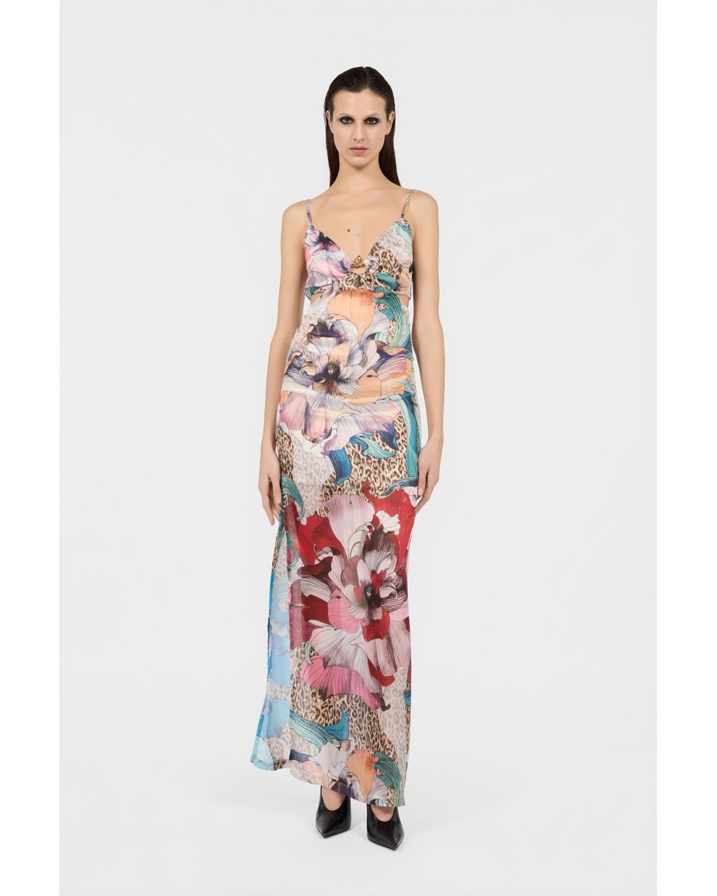 Roberto Cavalli White Flower Print Dress