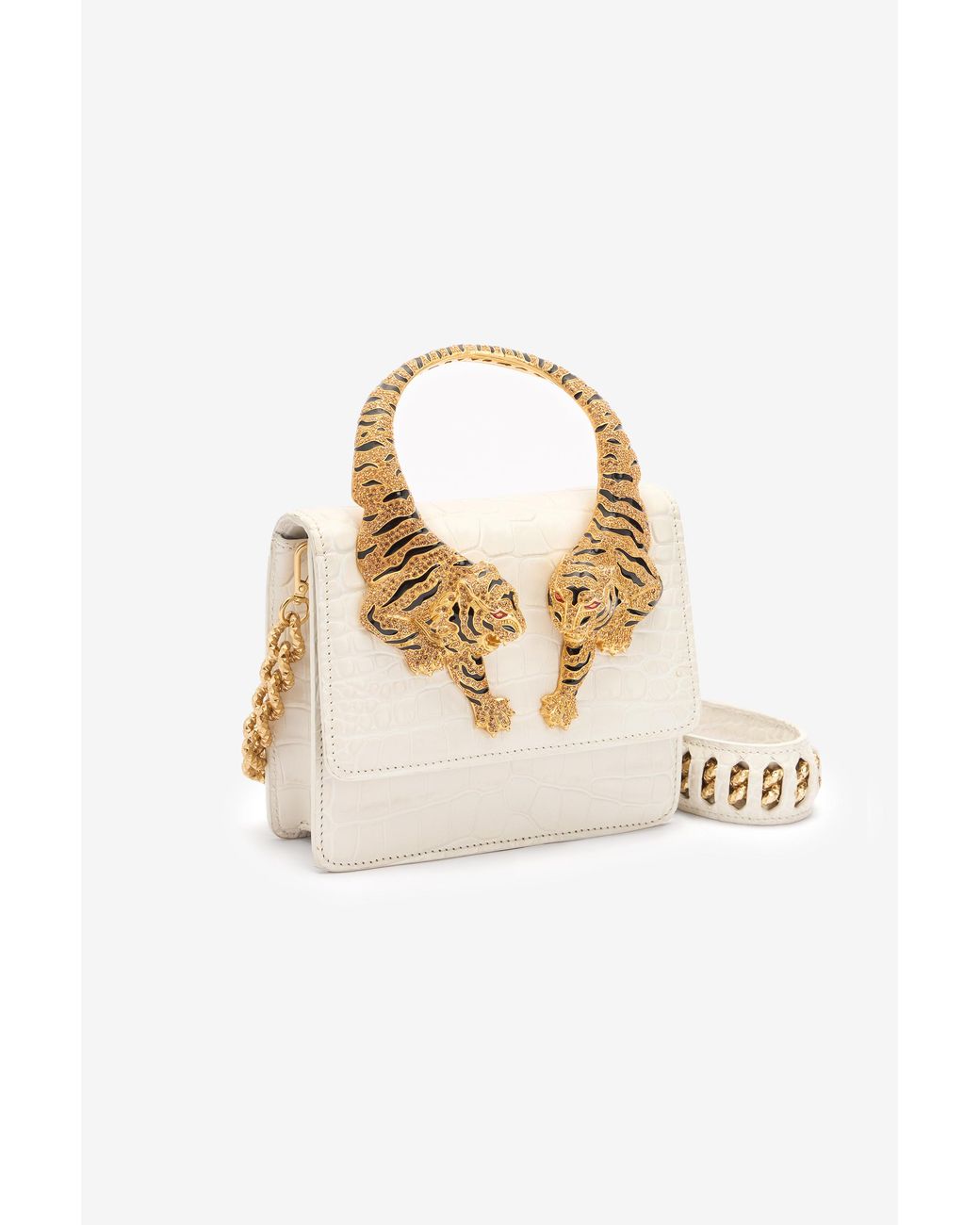 Roberto Cavalli Metallic Medium Roar Bag