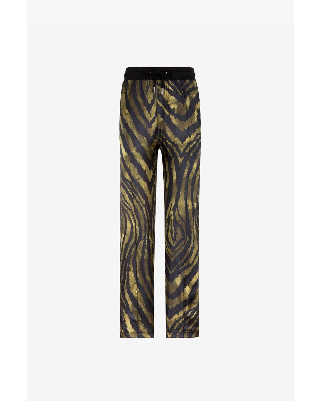 Roberto Cavalli Multicolor Freedom-Print Silk Track Pants for men
