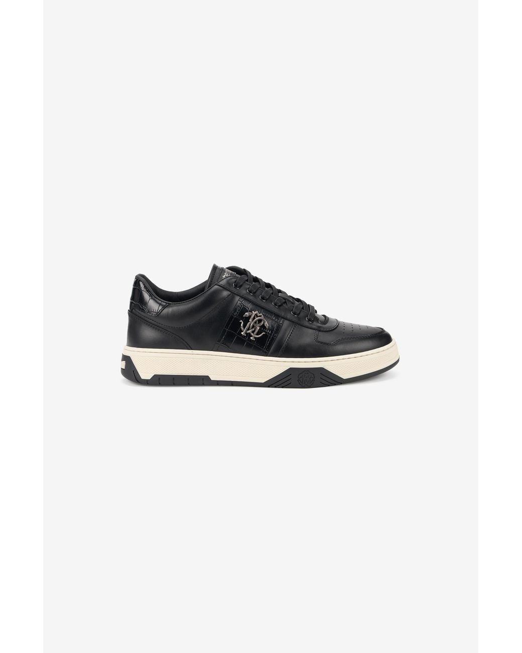 Roberto Cavalli Black Sneakers With Rc Monogram for men