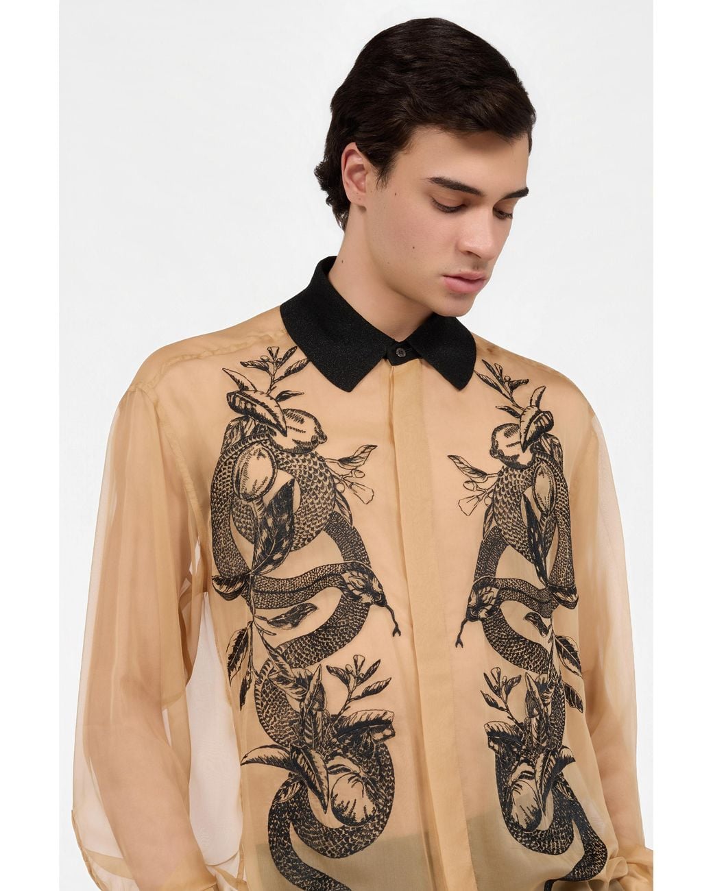 Roberto Cavalli Natural Shirt With Snakes for men