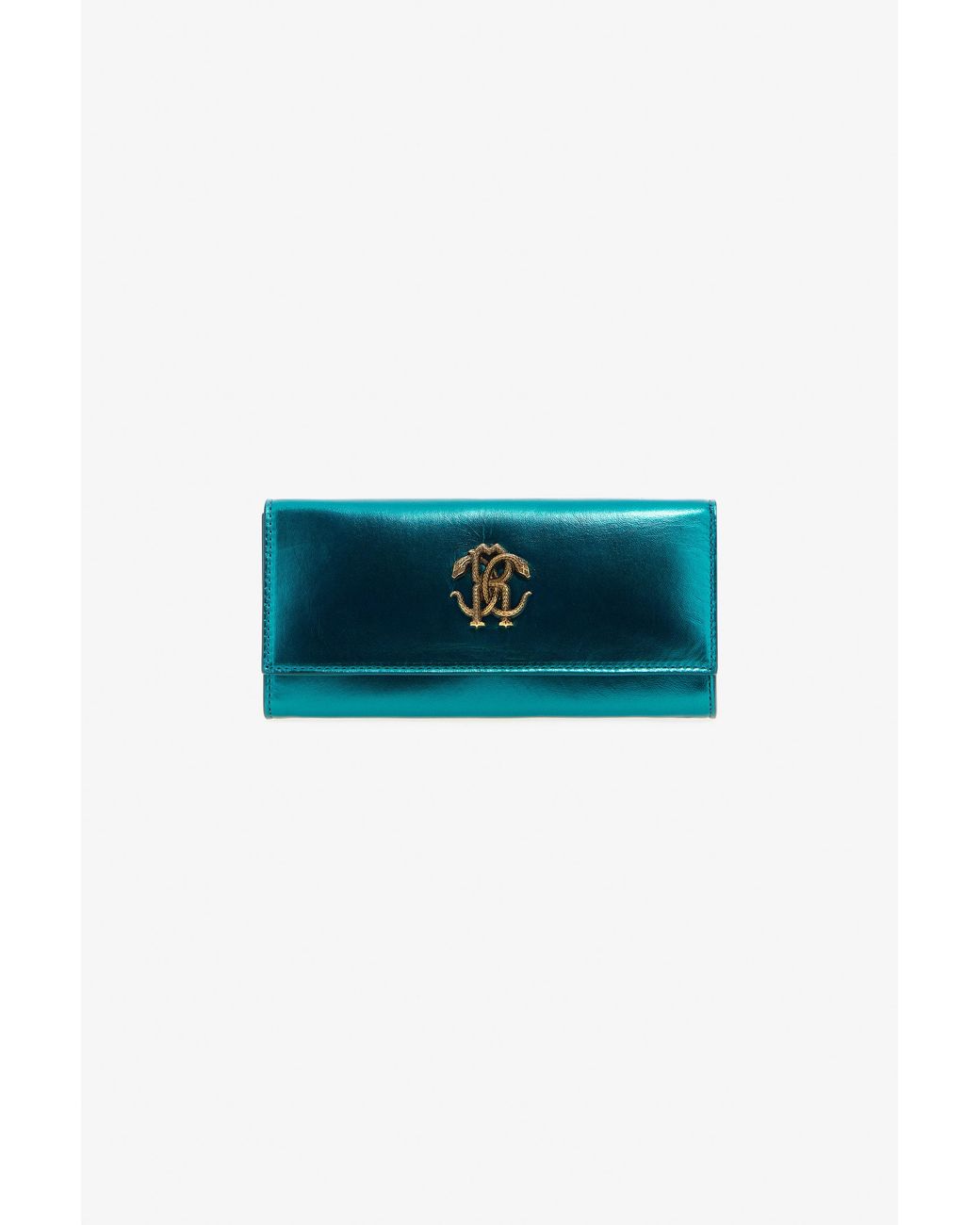 Roberto Cavalli Blue Wallet With Monogram Rc