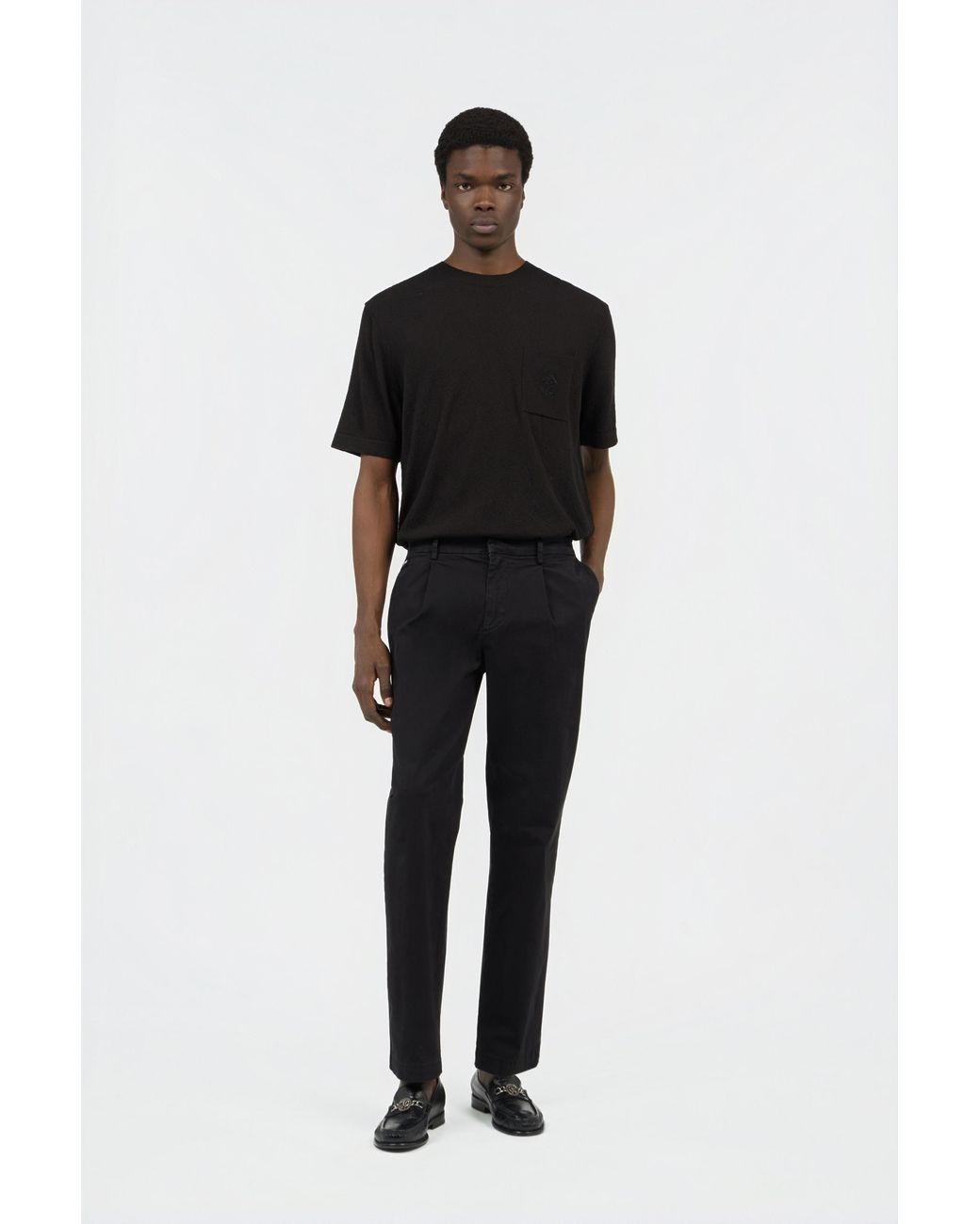 Roberto Cavalli Black Pleated Trousers for men