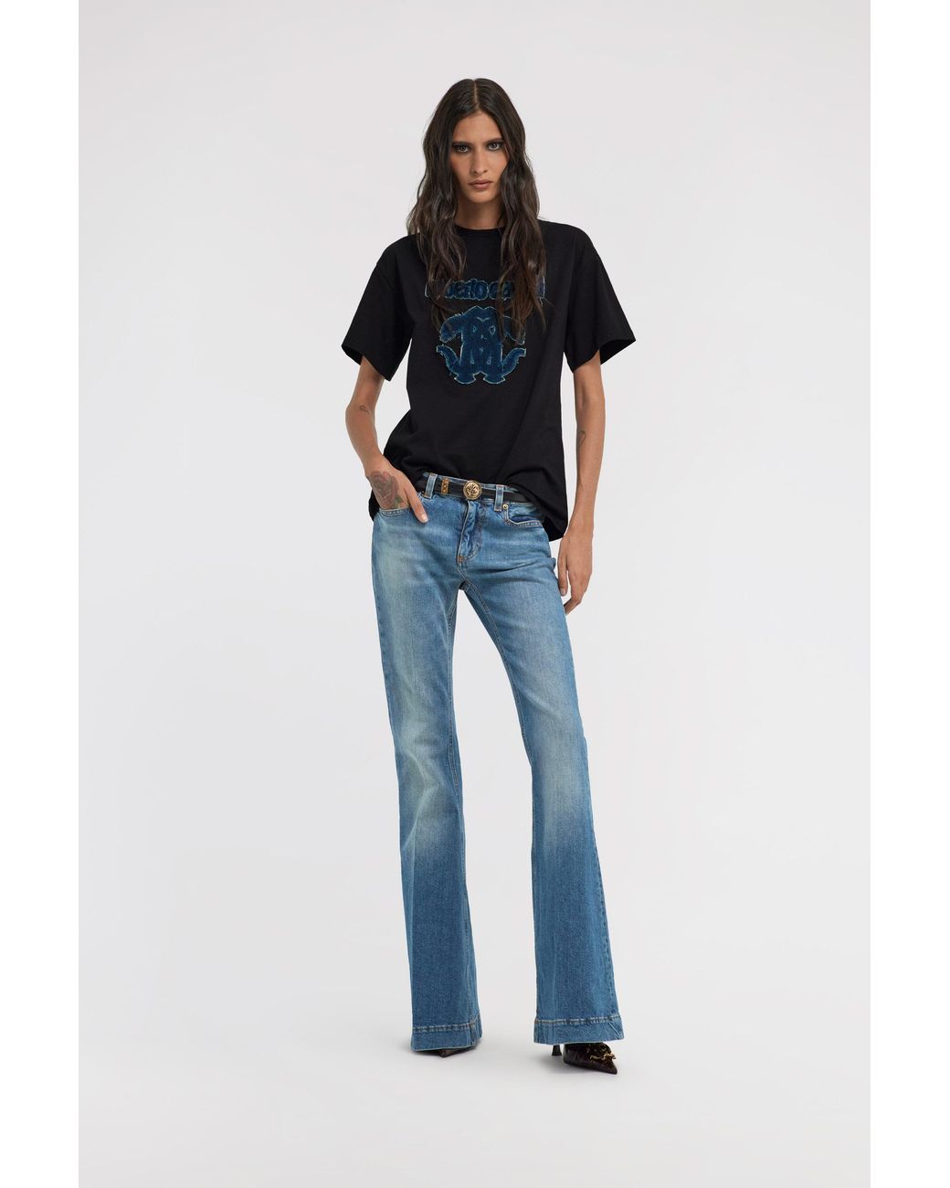 Roberto Cavalli Black Rc Logo T-Shirt