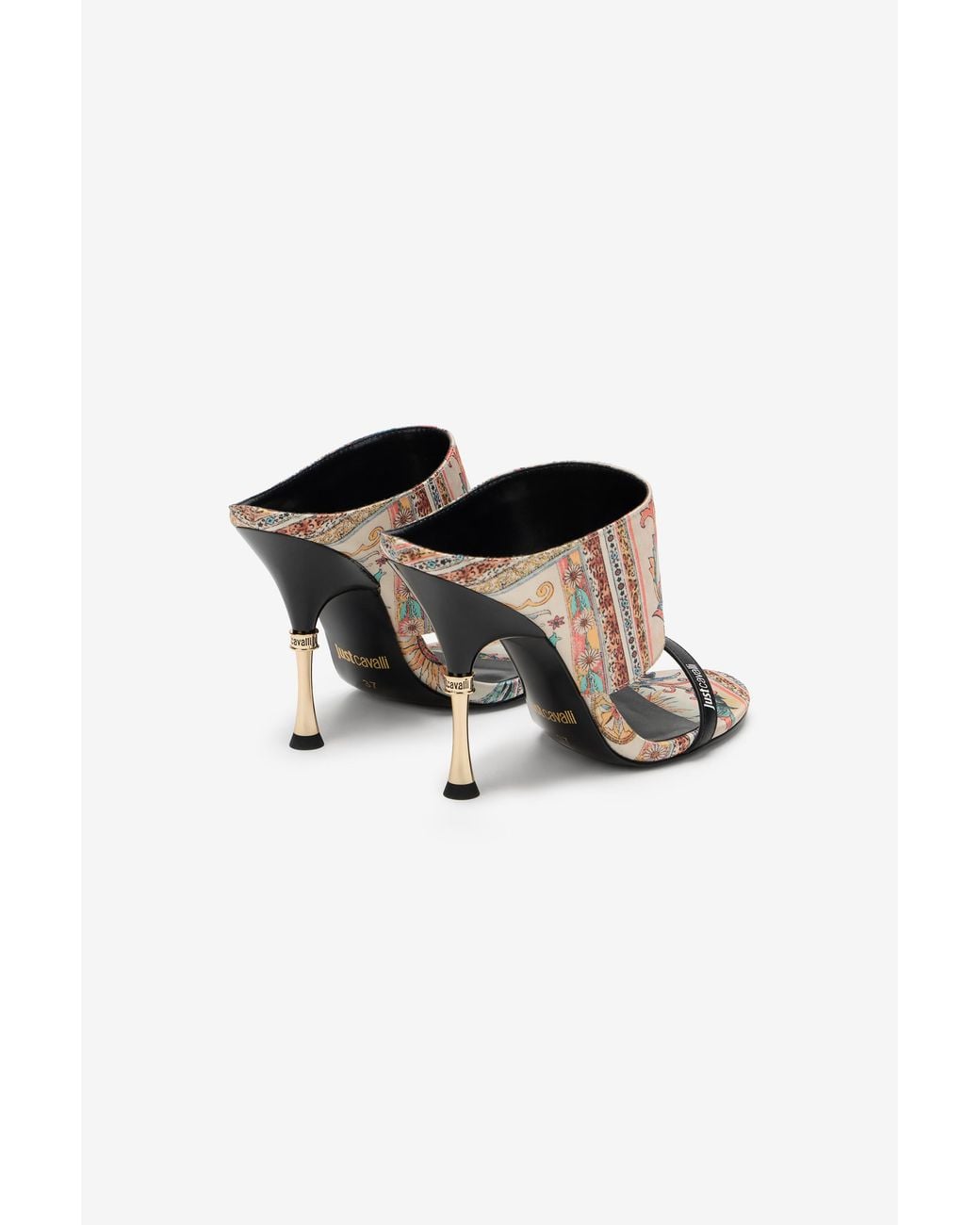 Roberto Cavalli Multicolor Sandal With Persian Tarot Print