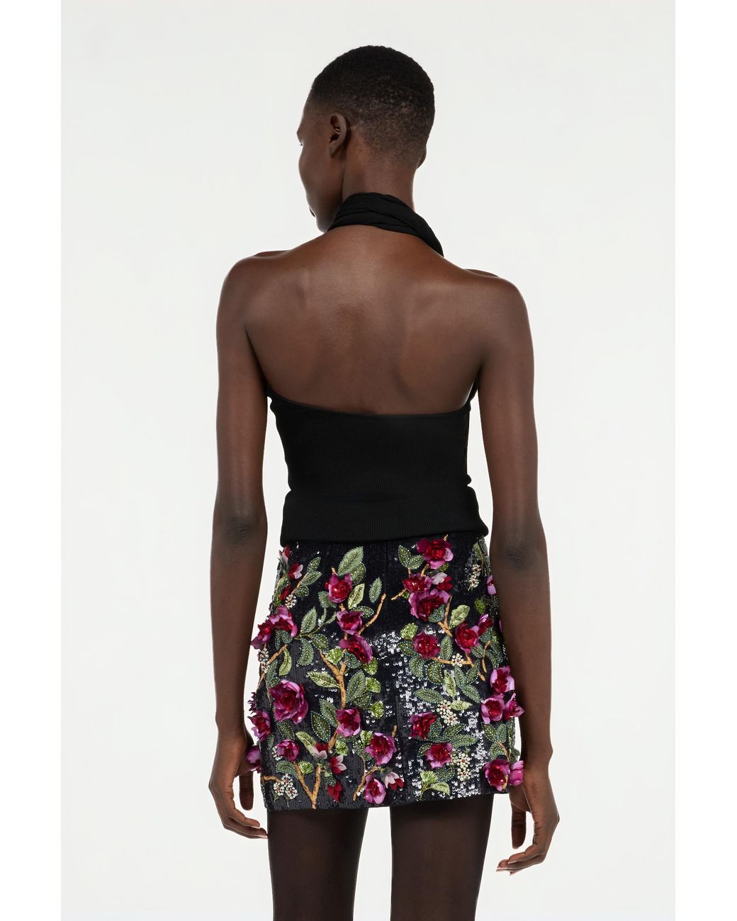 Roberto Cavalli Black Open-Shoulder Knitted Top